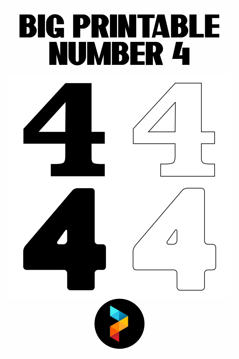 Post Big Printable Number 4 341796 Post Big Printable Number 4 341796