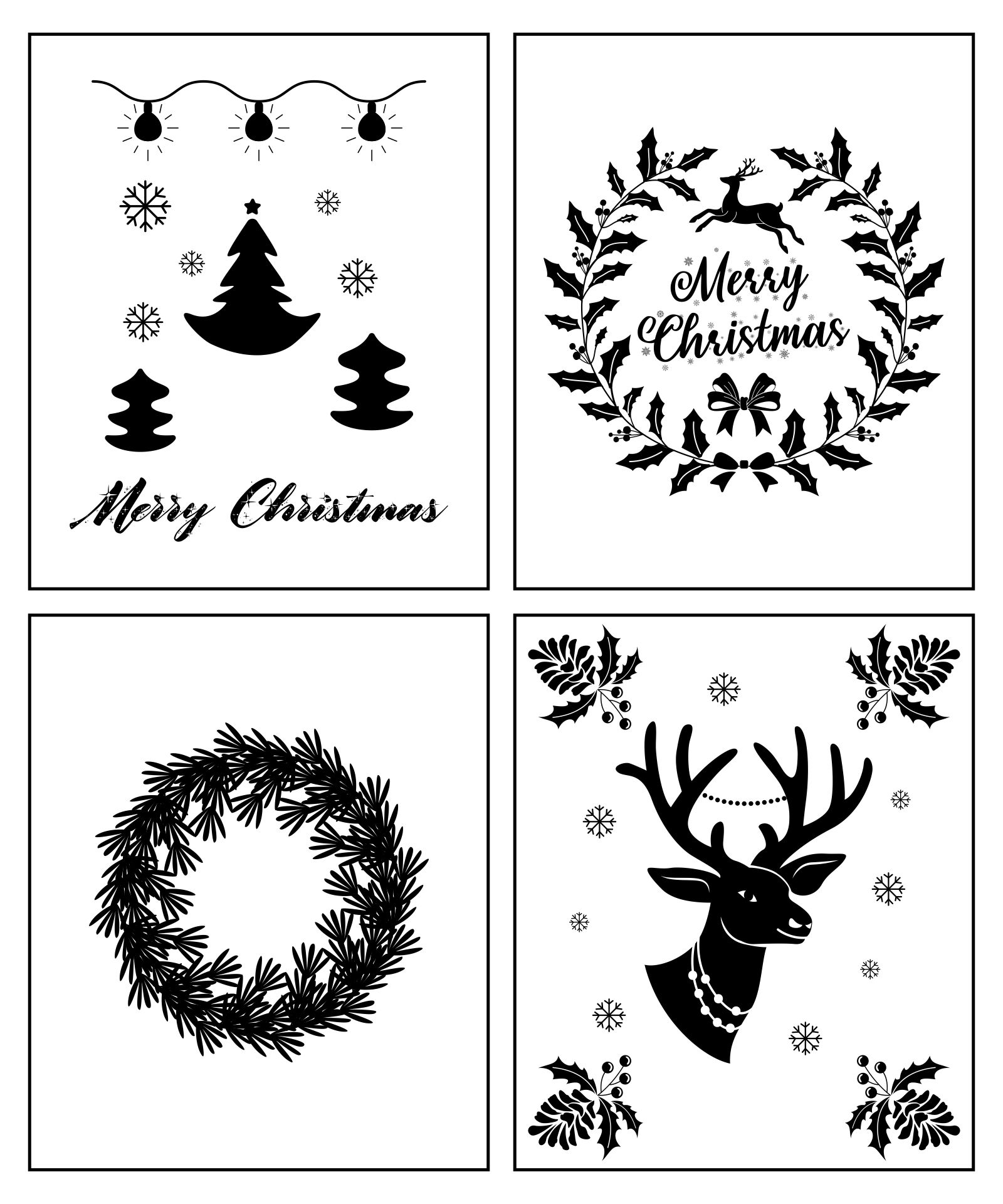 Post Black And White Holiday Christmas Cards Printables 338953 Post Black And White Holiday Christmas Cards Printables 338953