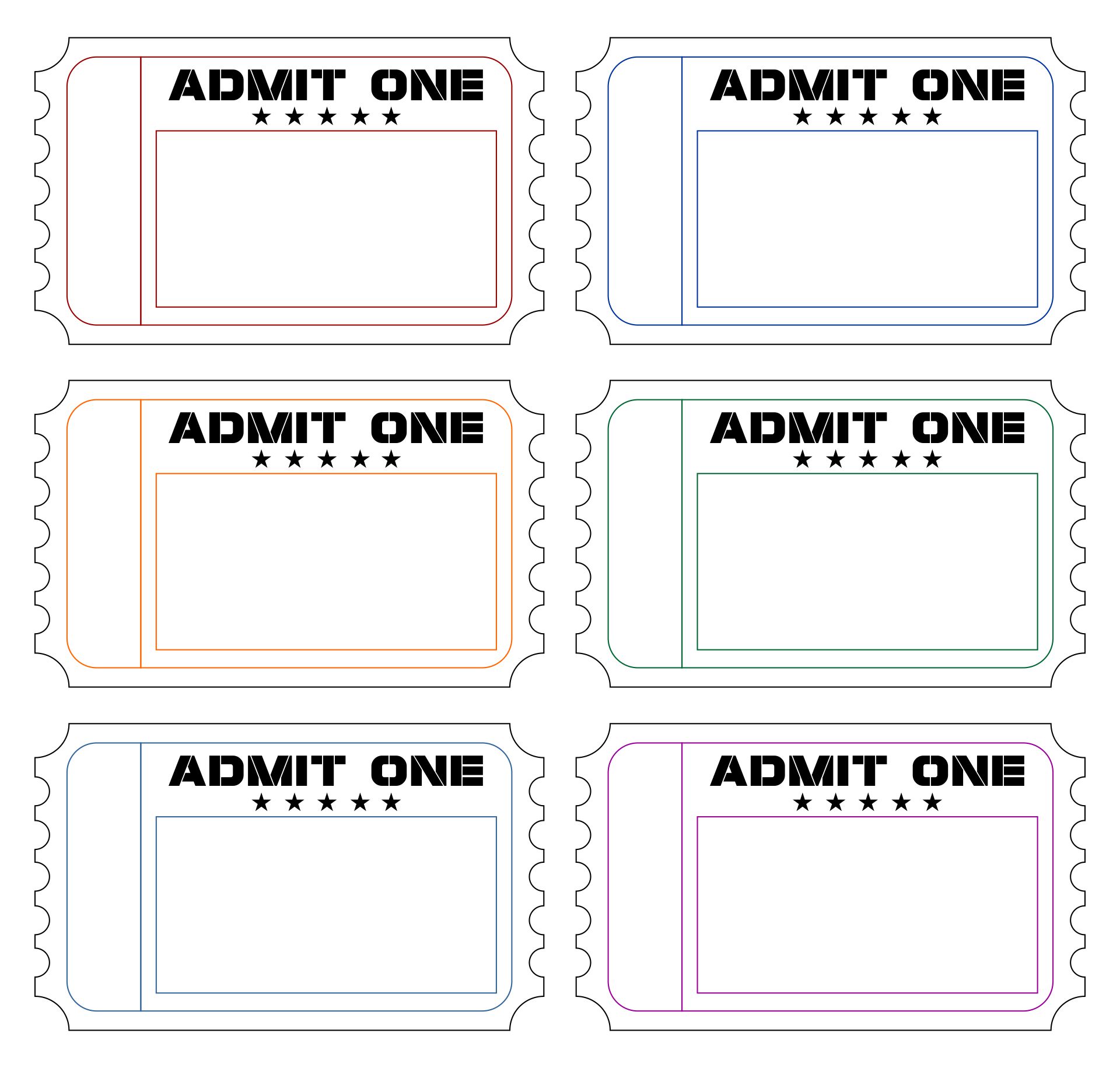 Post Free Printable Admit One Ticket Templates 302806