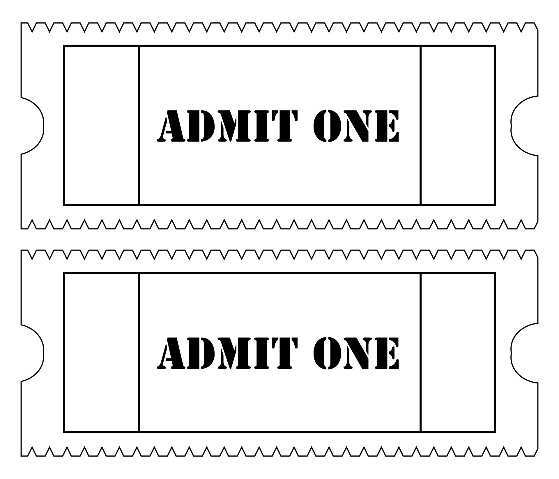 Post Free Printable Admit One Ticket Templates 302806