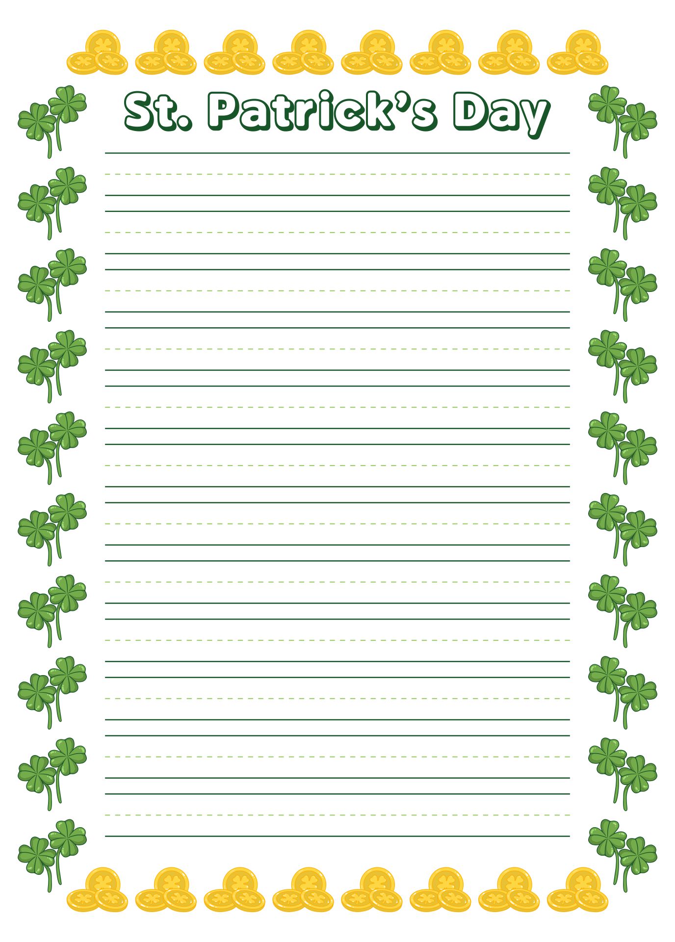 free shamrock writing paper template