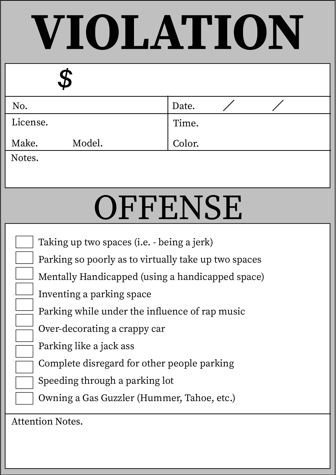 printable blank police ticket template