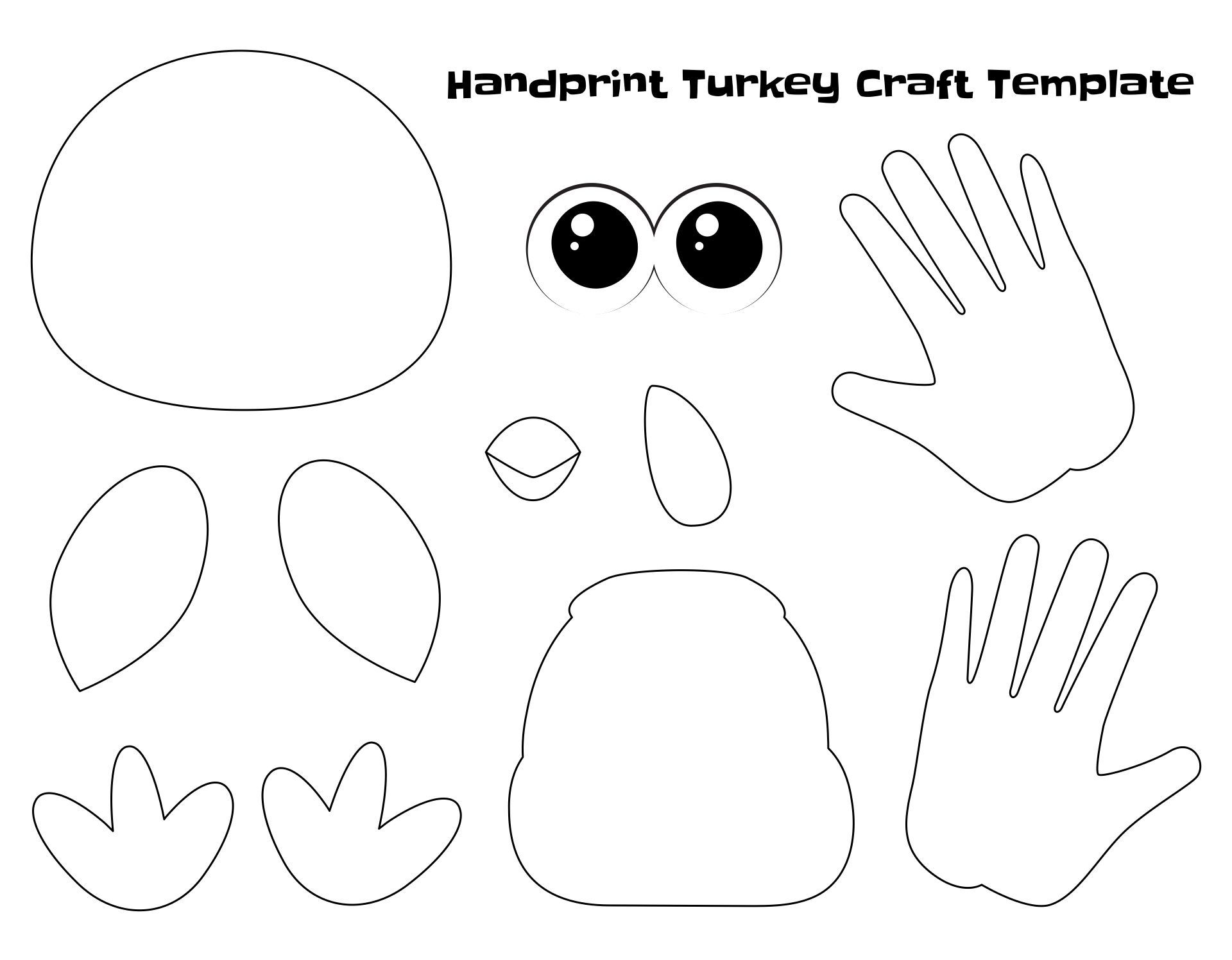 hand turkey template hand turkey template