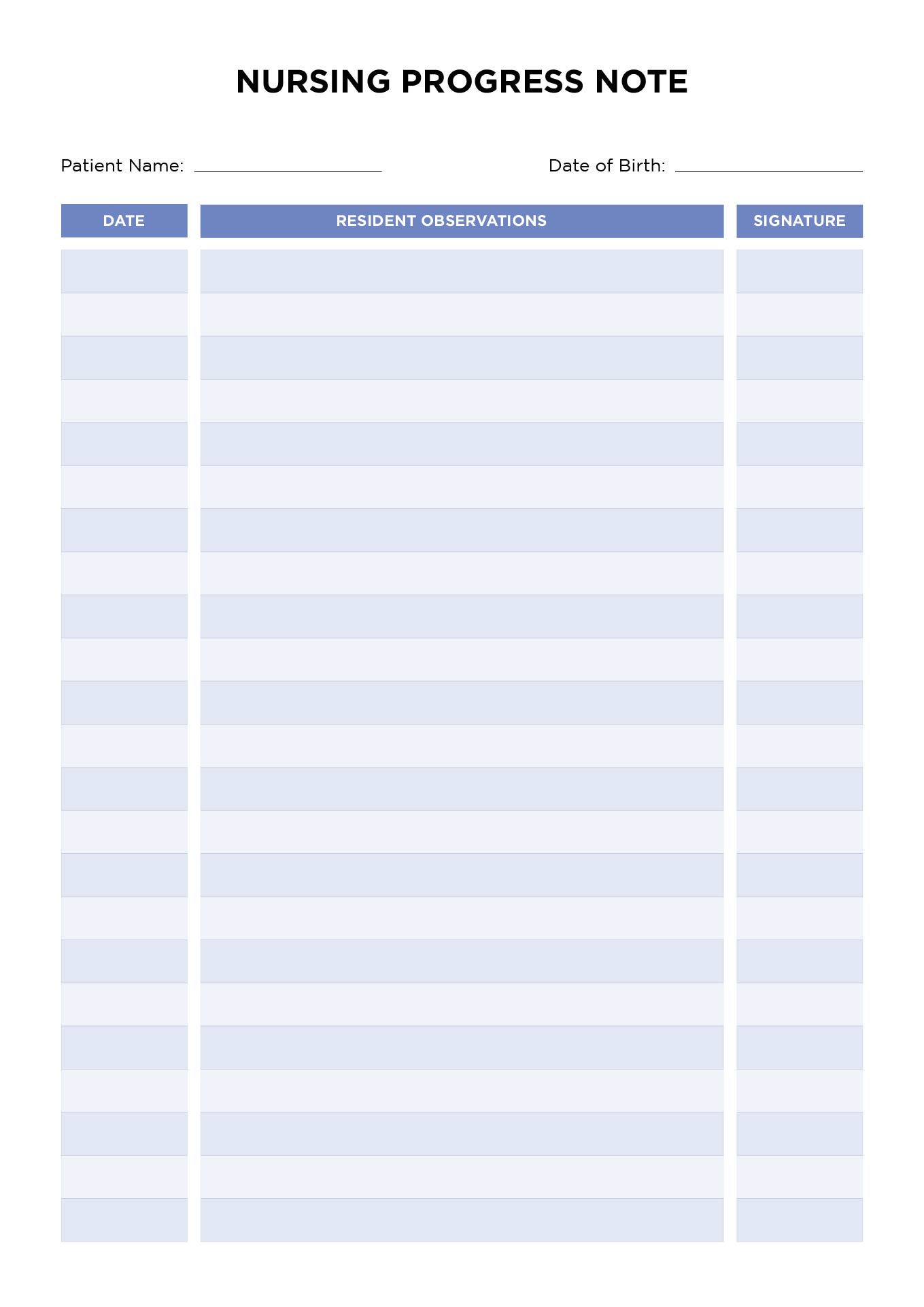 Post Printable Nurses Notes Template 357536
