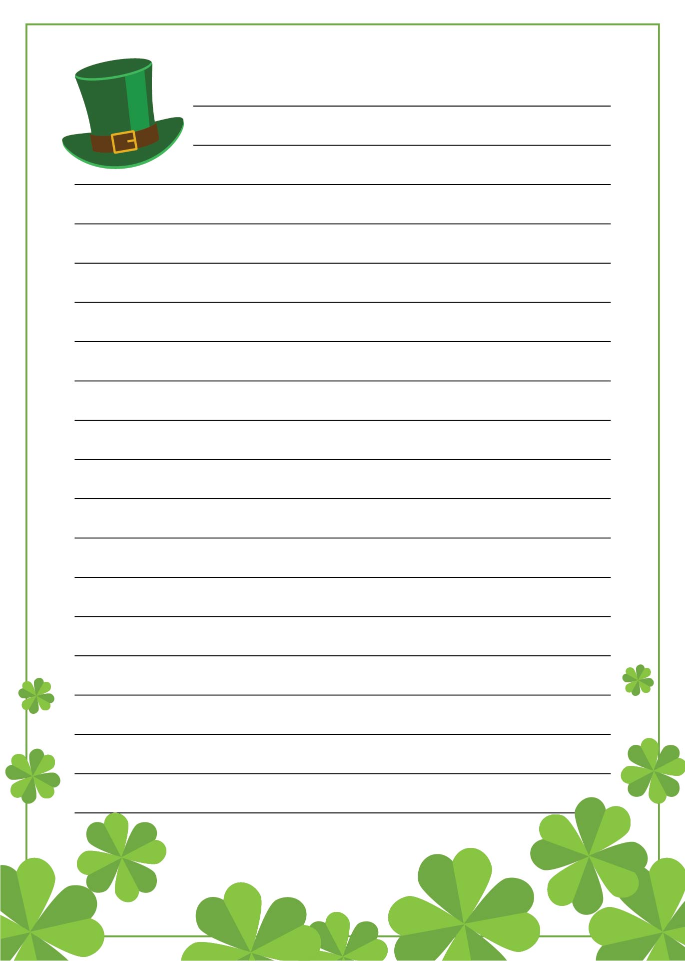 free shamrock border templates