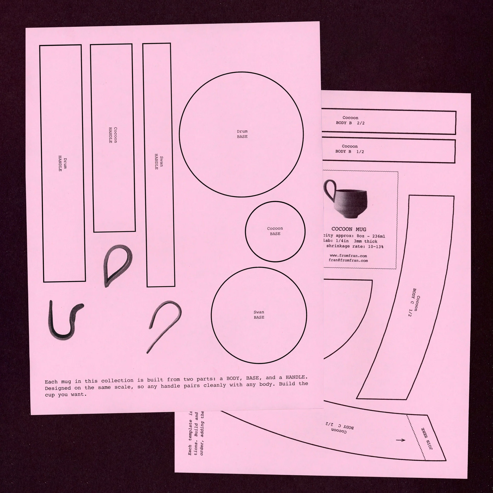 free printable slab pottery templates