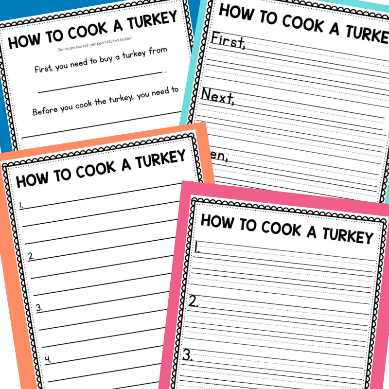 preschool how to cook a turkey template