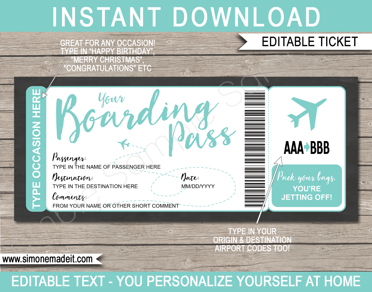 Printable Boarding Pass Template Printable Boarding Pass Template
