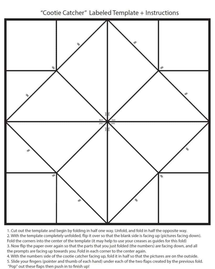 Printable Camp Themed Cootie Catcher Fortune Teller For Kids Free Template