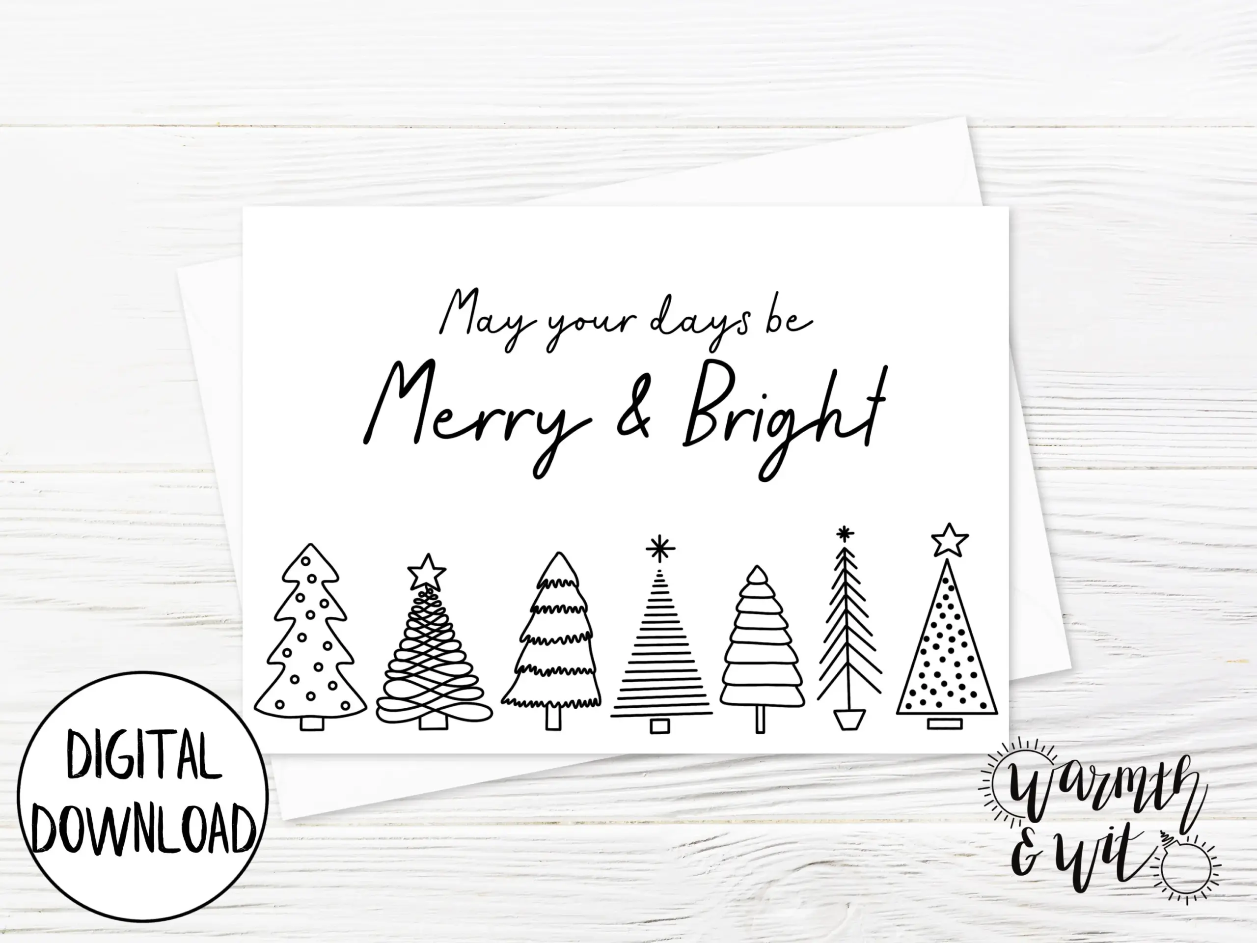 Printable Christmas Card Minimalist