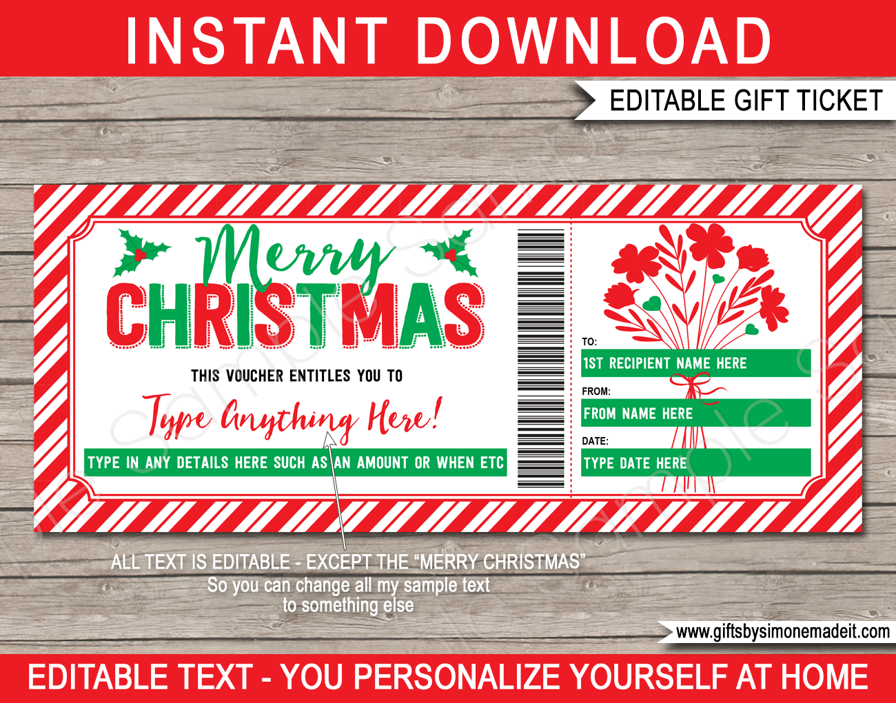 Printable Christmas Gift Voucher Printable Christmas Gift Voucher