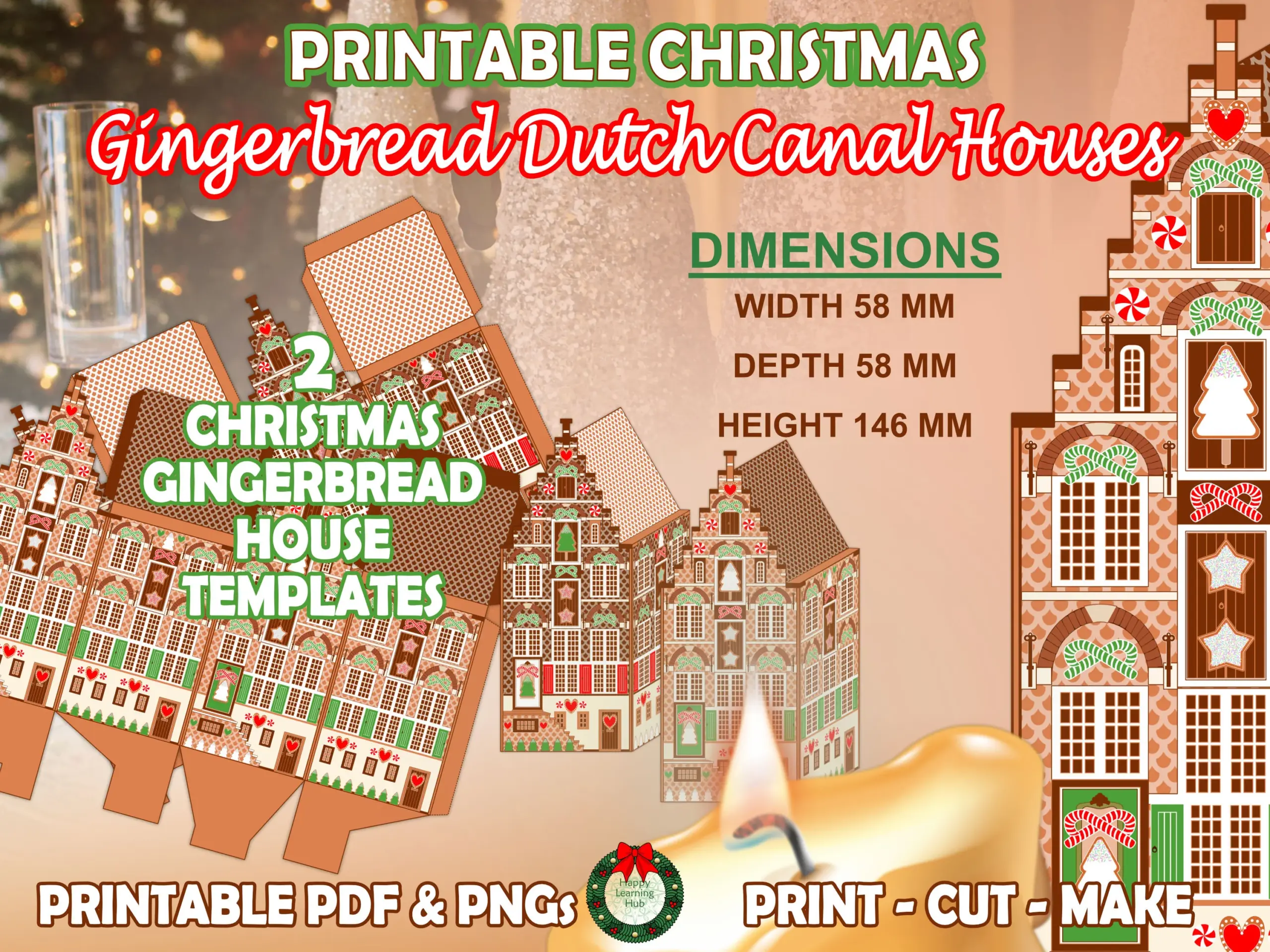 Printable Christmas Gingerbread Houses