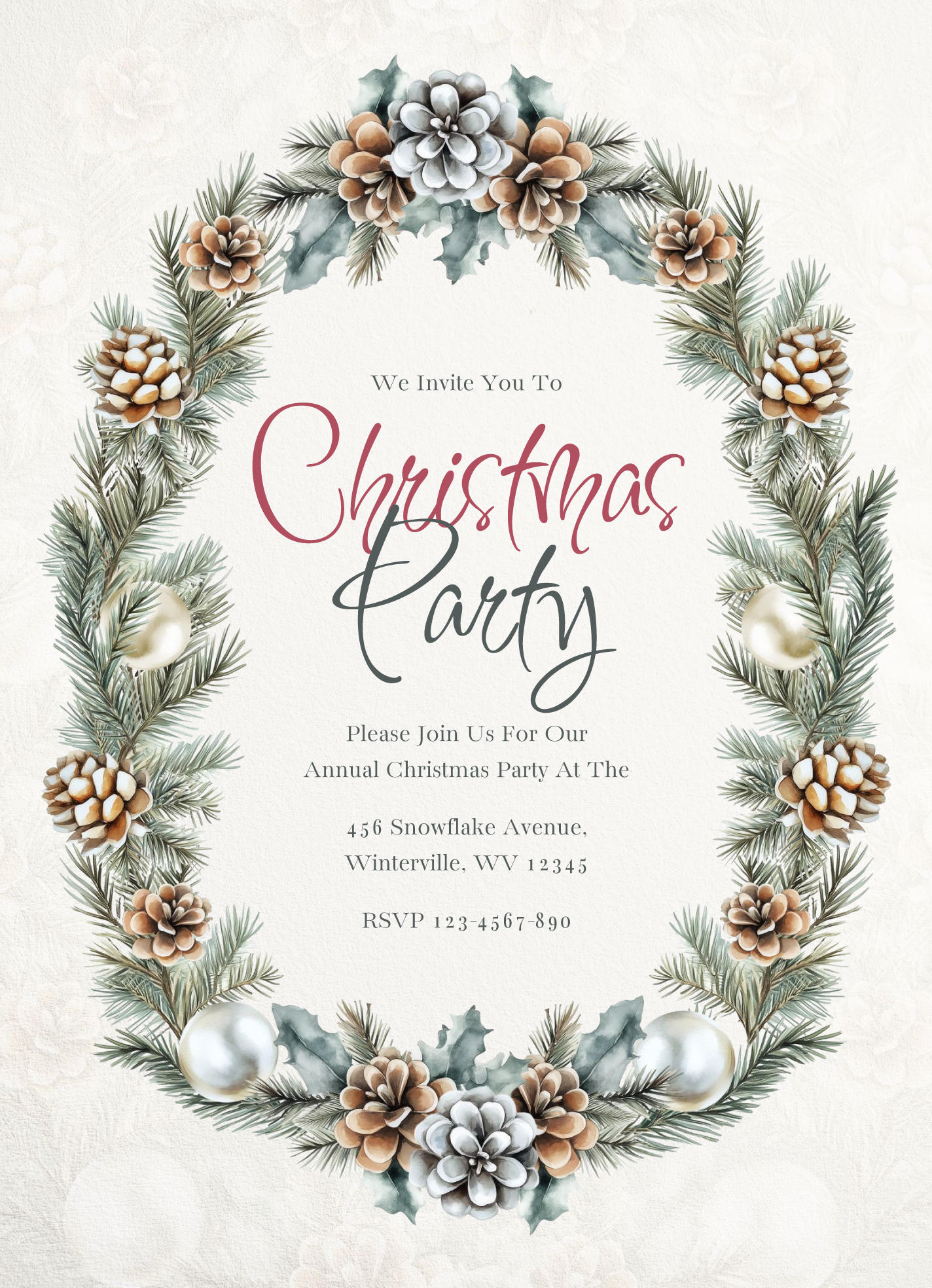 Printable Christmas Invitation Free Google Docs Template