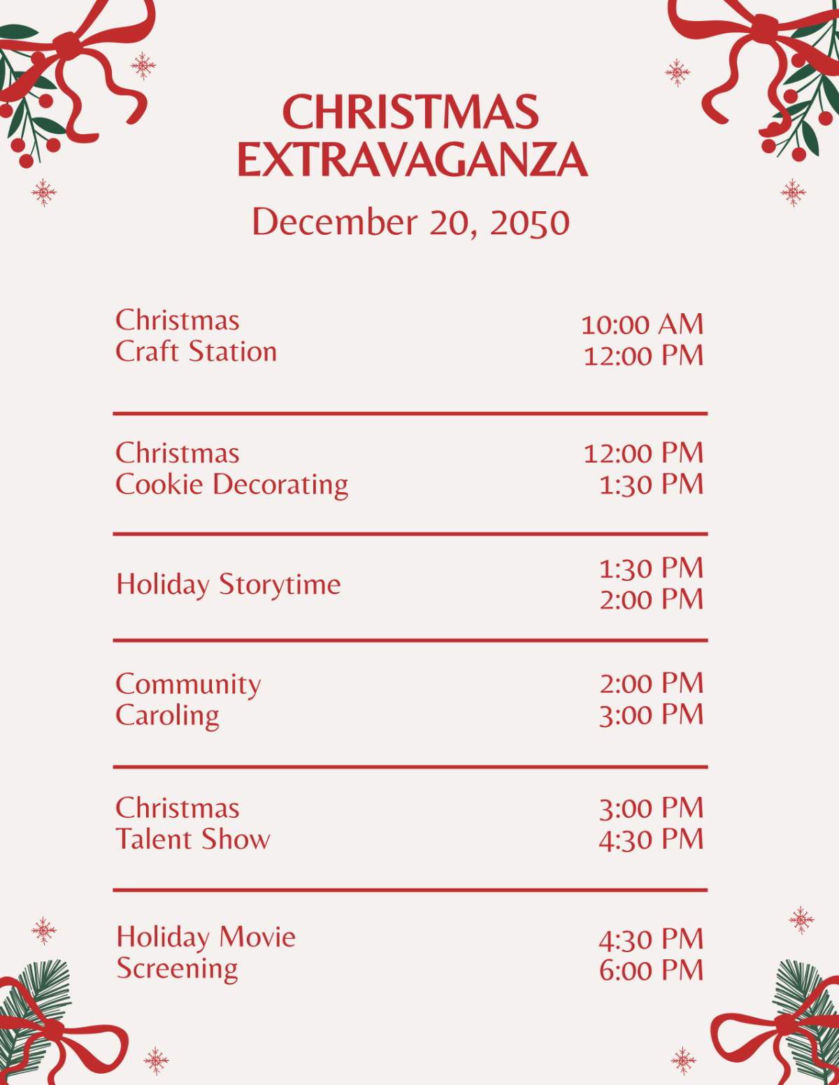 christmas agenda template free christmas agenda template free