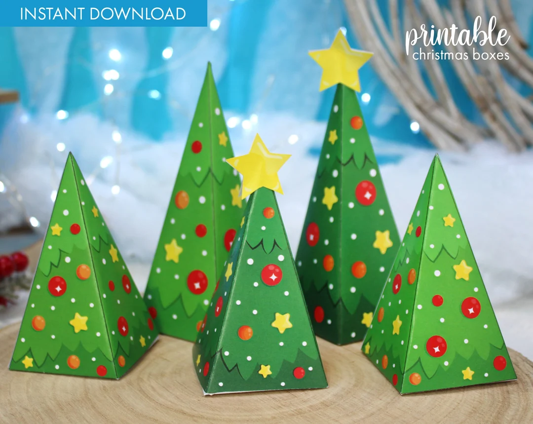 Printable Christmas Tree Gift Box Printable Christmas Tree Gift Box