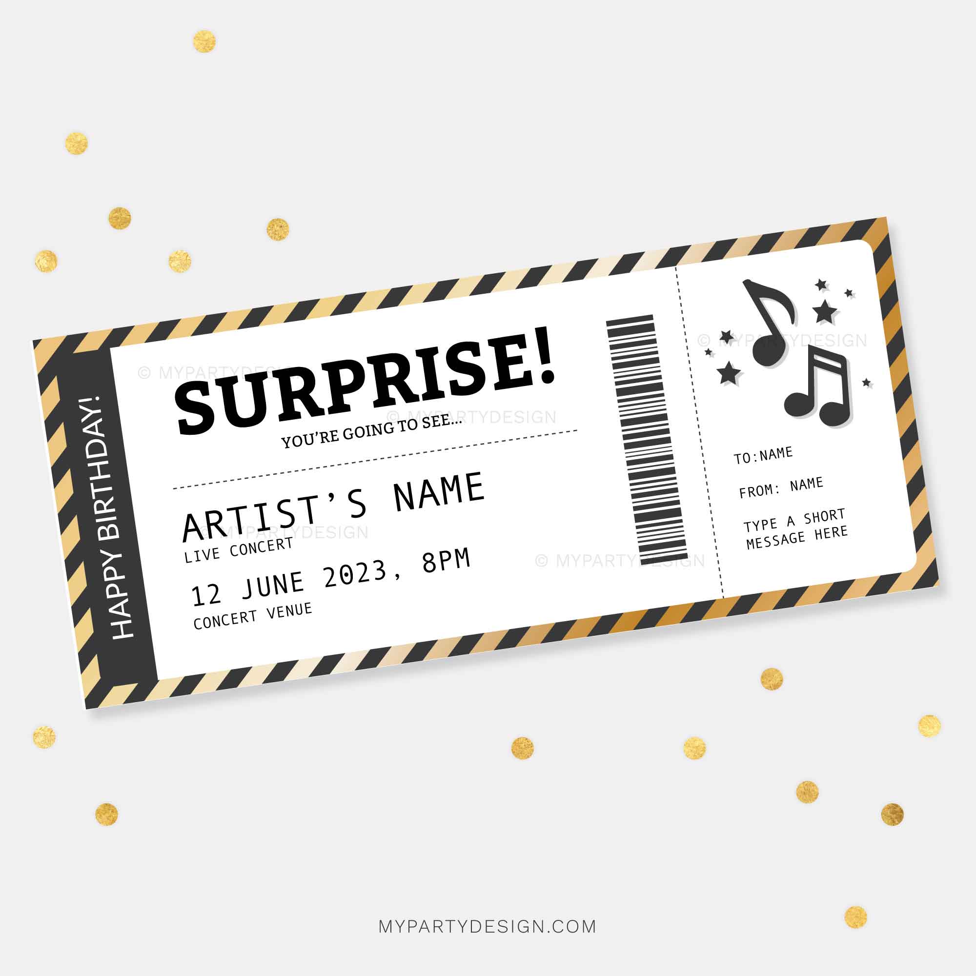 Printable Concert Ticket Template