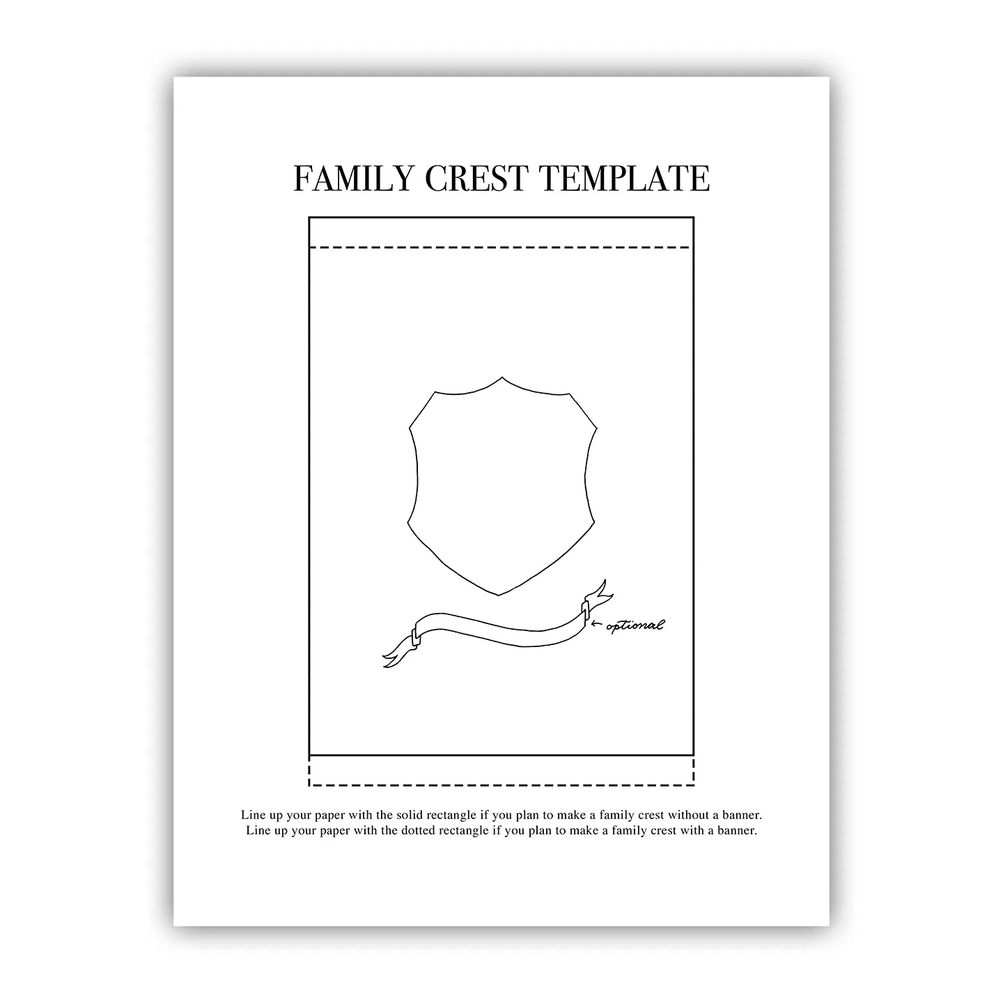 Printable Family Crest Template Printable Family Crest Template