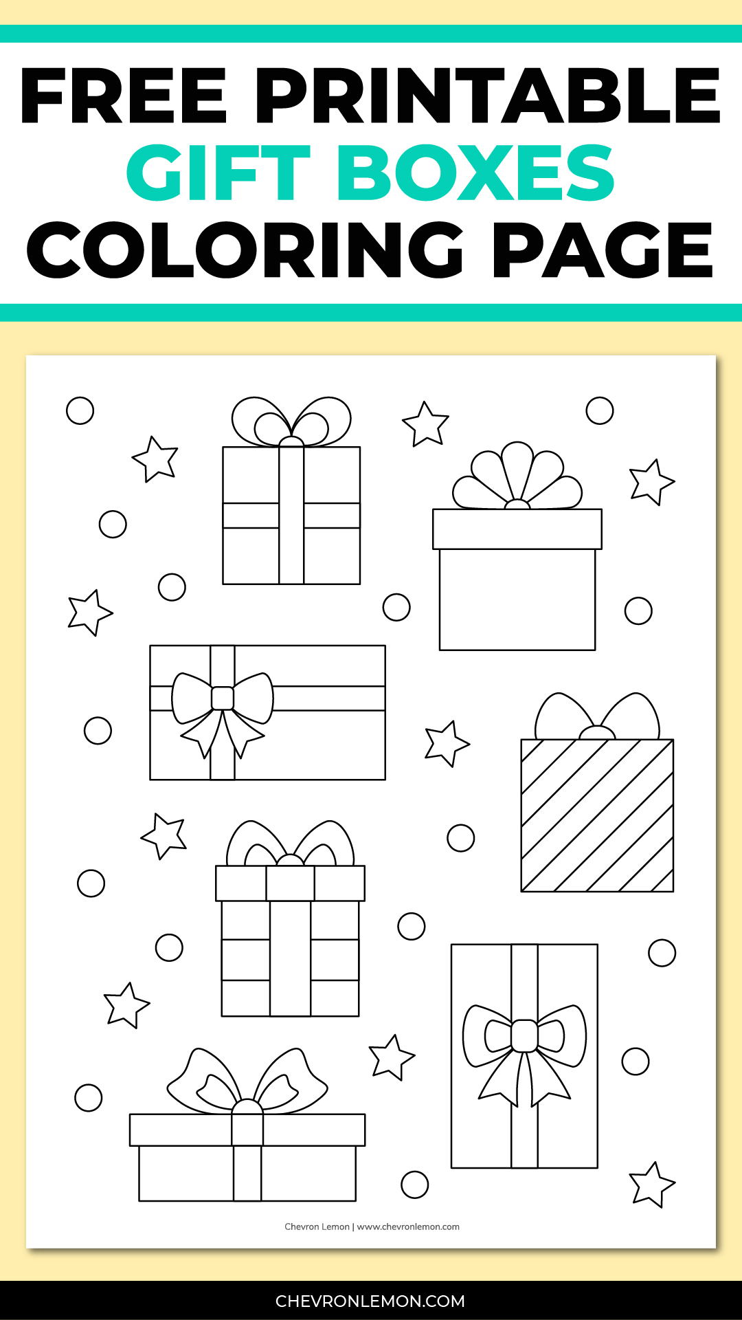 Printable Gift Boxes Coloring Page Printable Gift Boxes Coloring Page