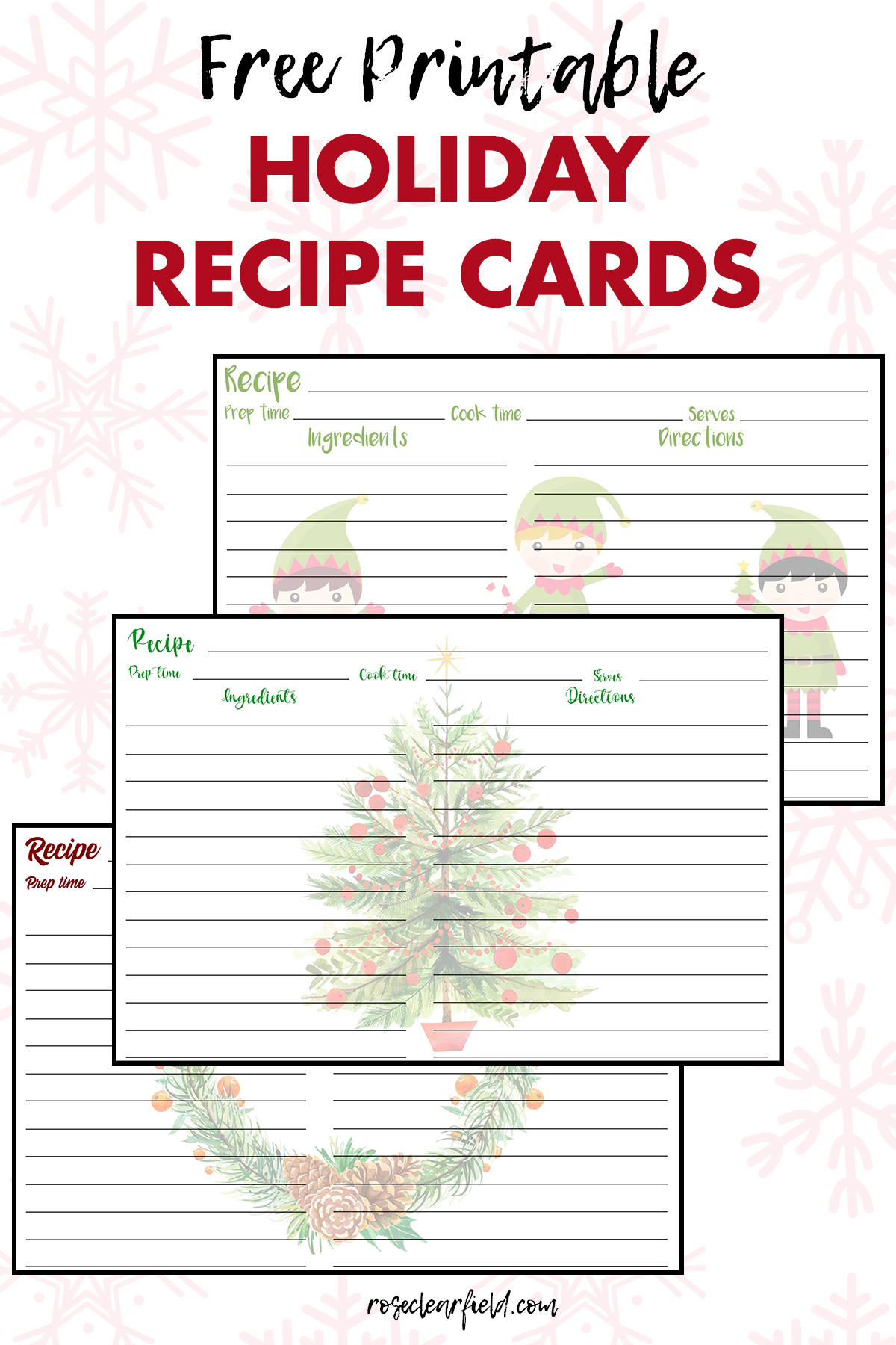 Printable Holiday Recipe Cards