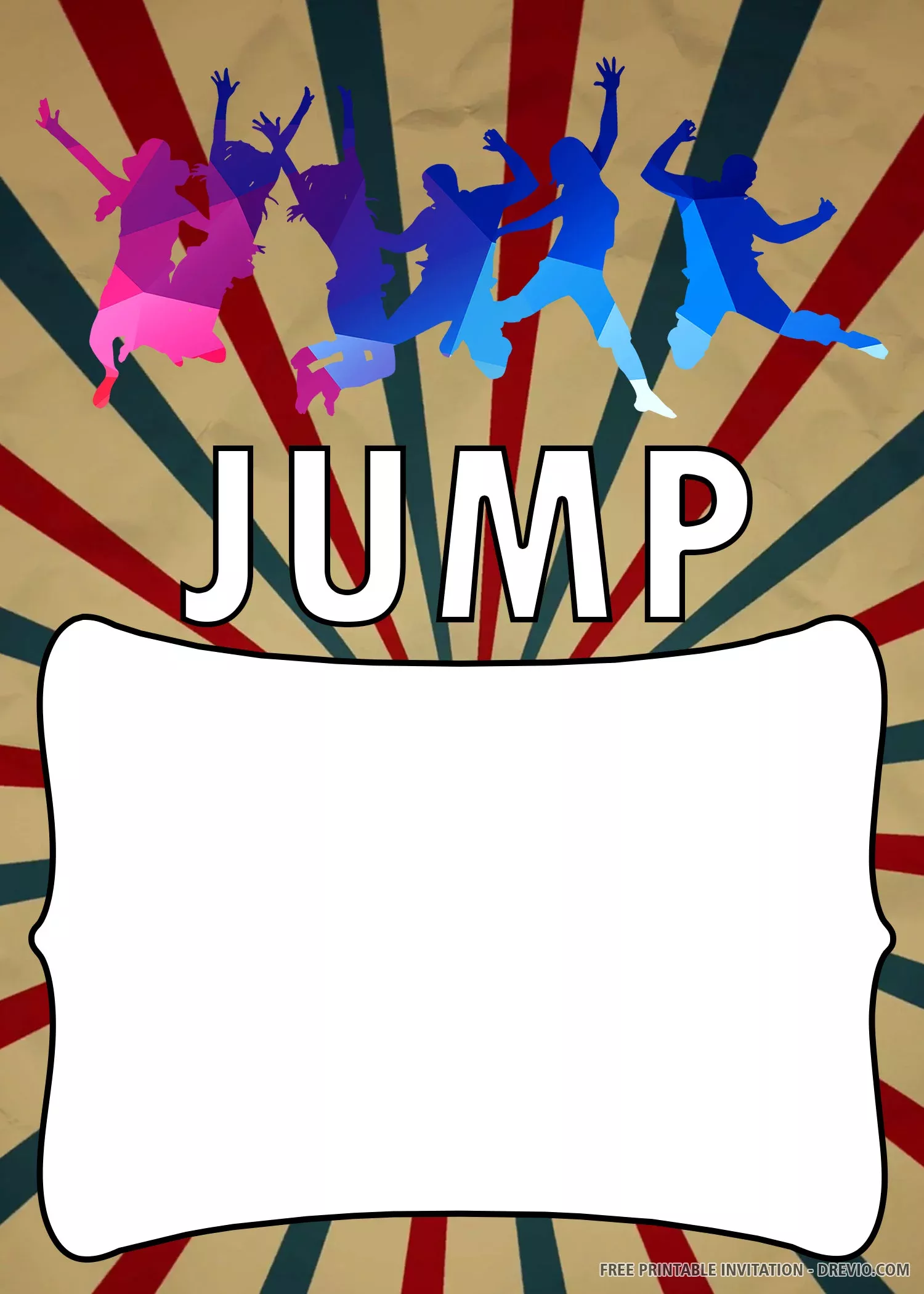 Printable Jump Birthday Invitations