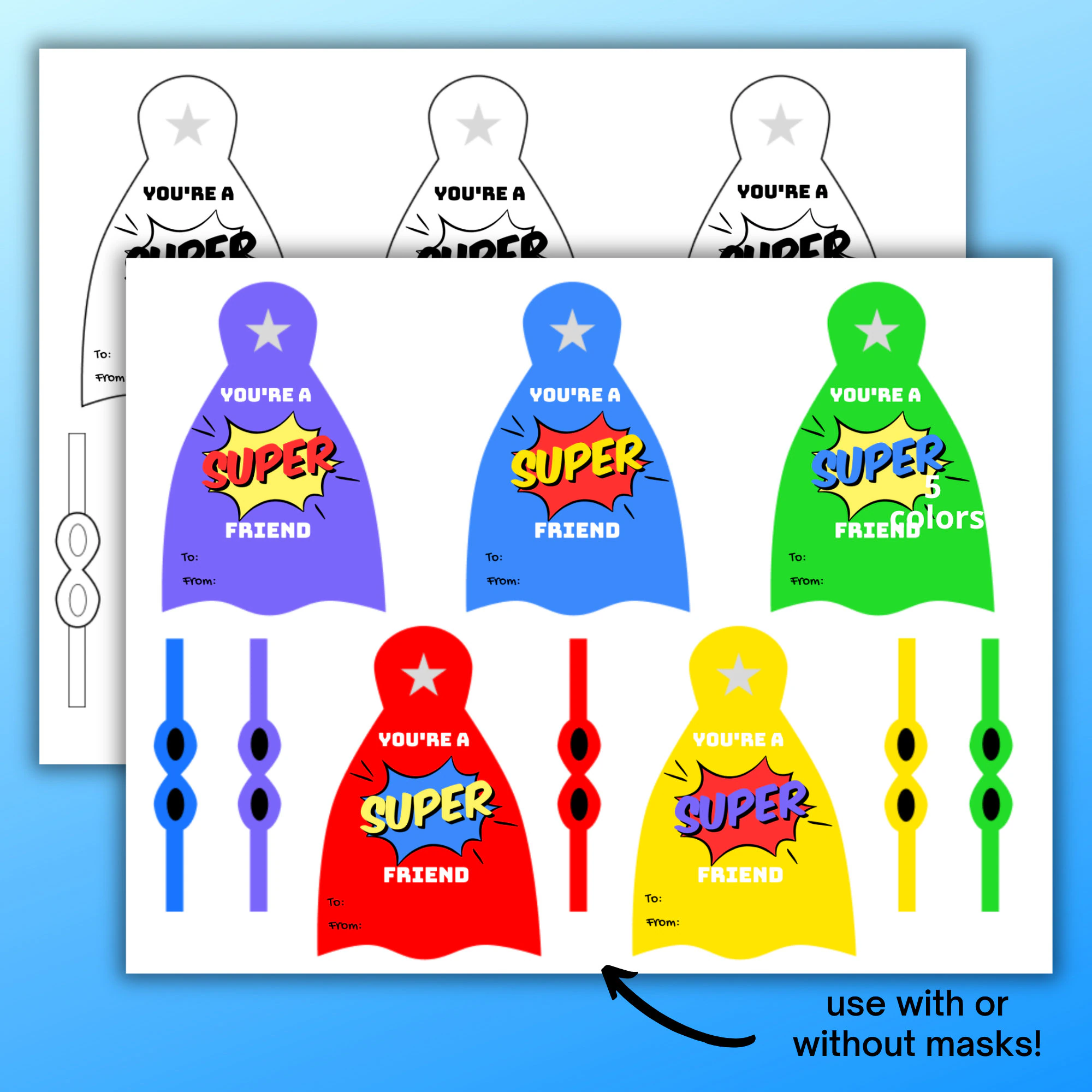 Printable Lollipop Superhero Capes