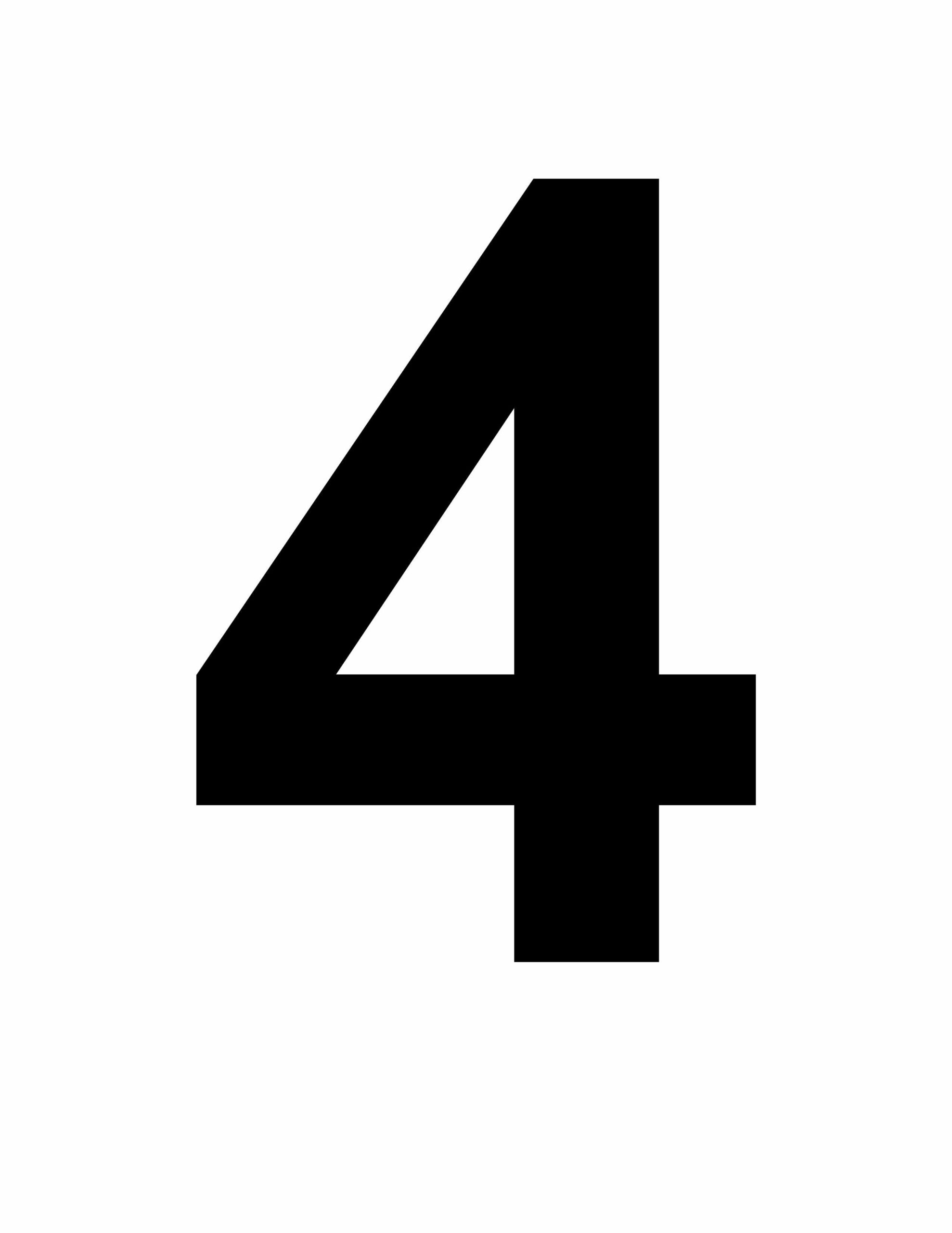 Printable Number 4