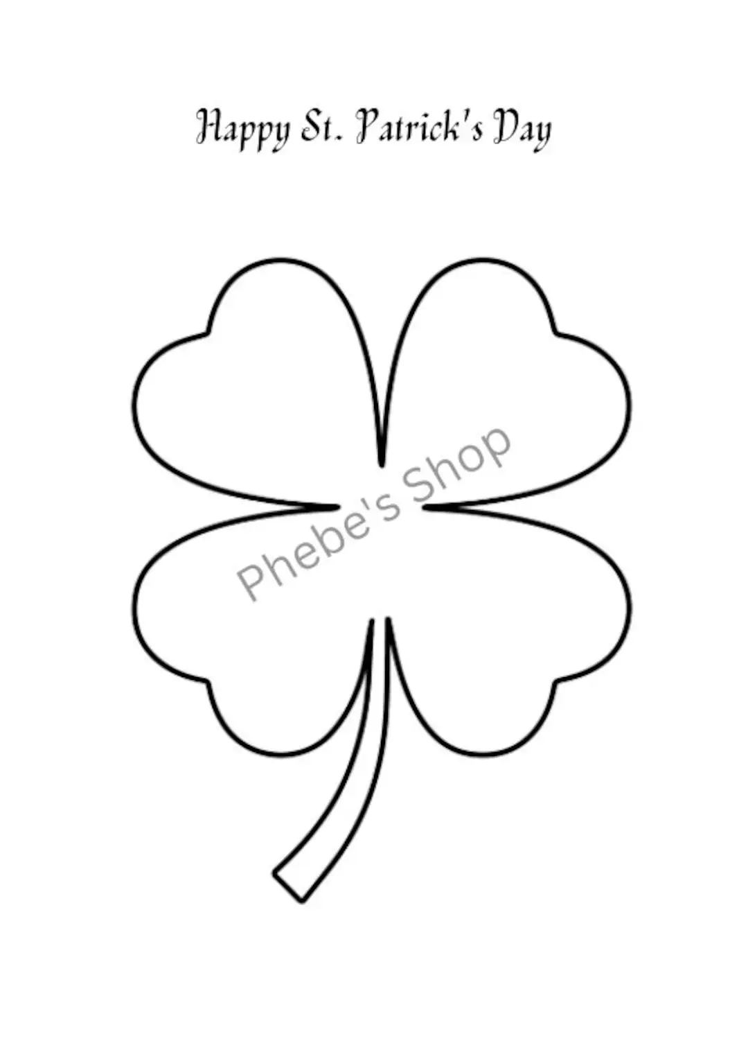 Printable St Patricks Day Shamrock