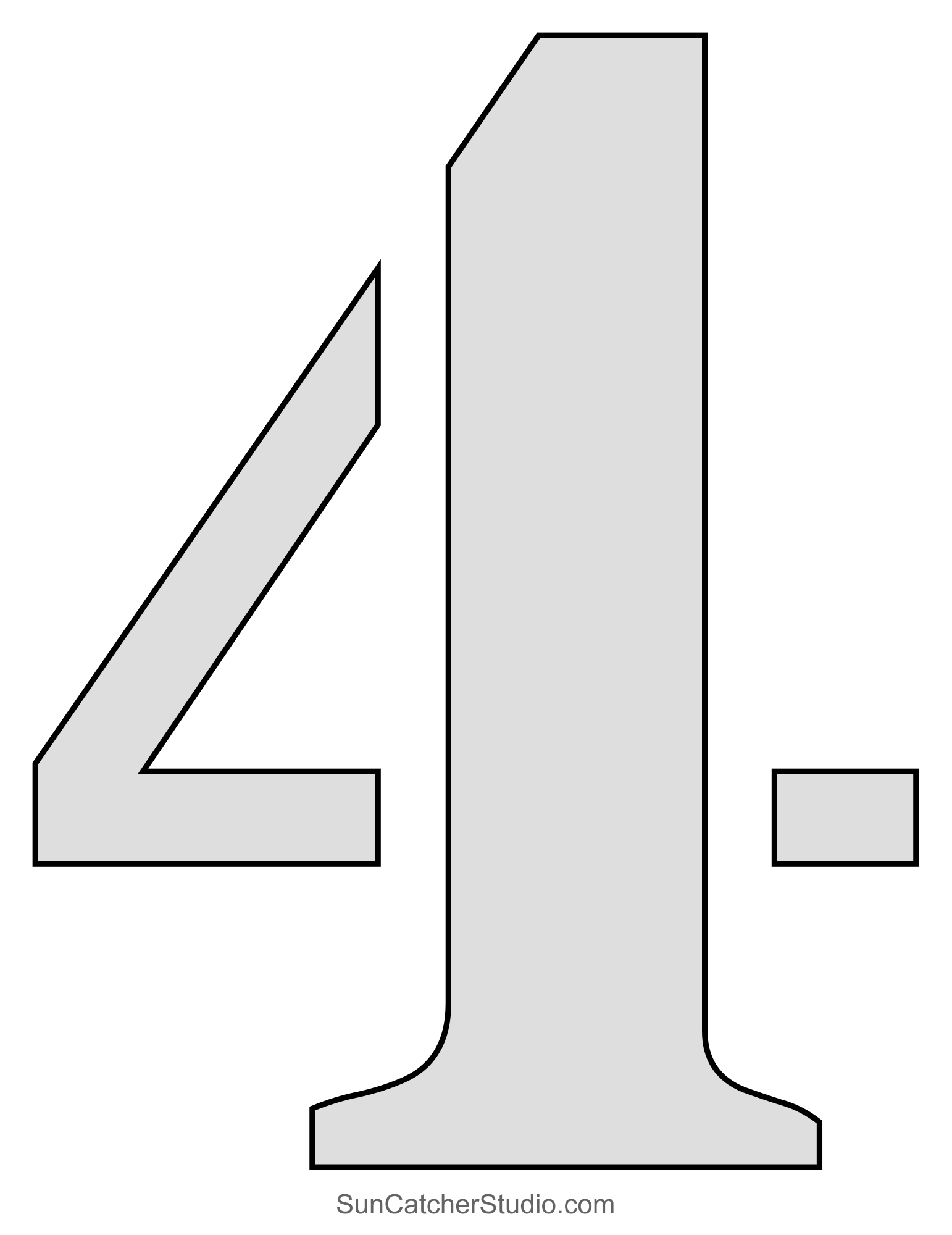 printable number 4 template printable number 4 template