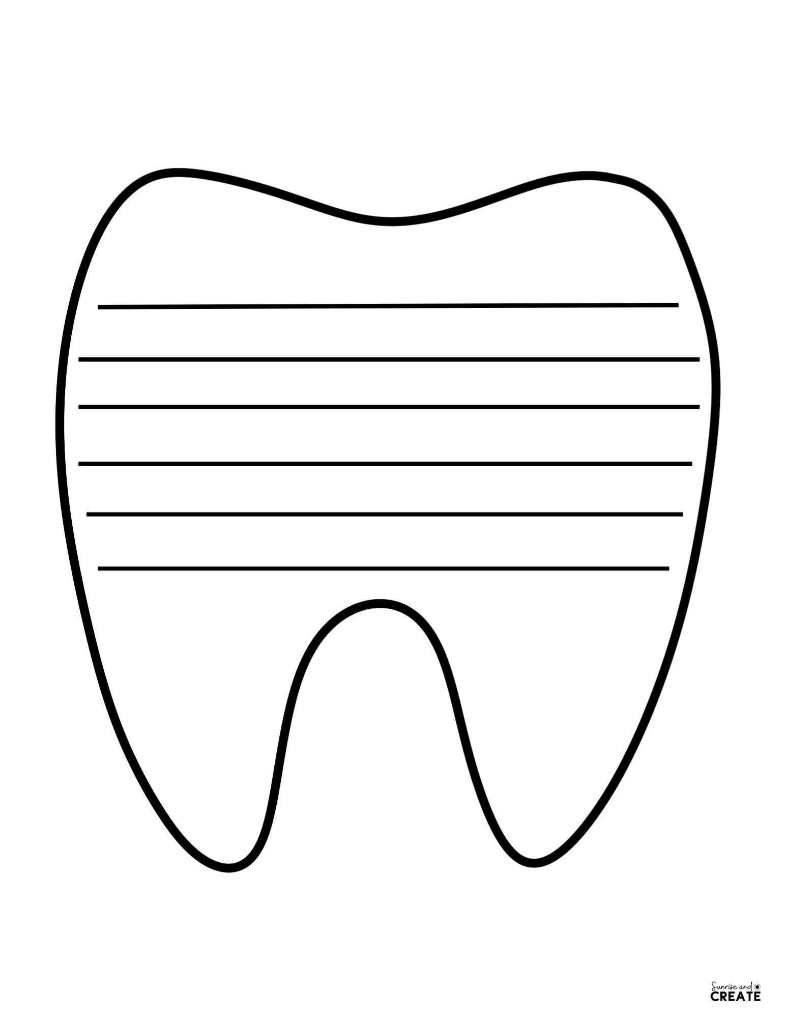 free printable tooth template printable free printable tooth template printable