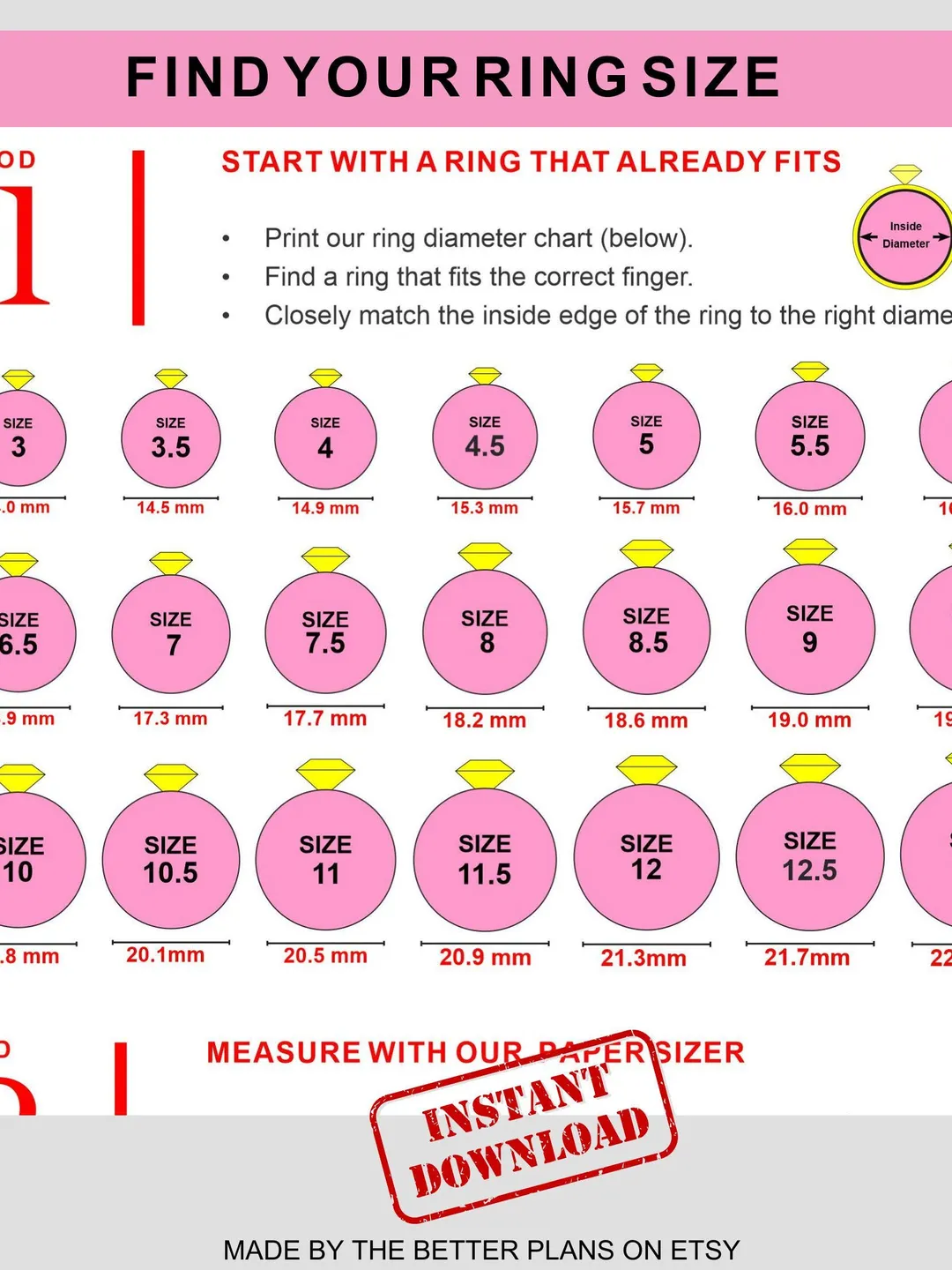 printable ring size template