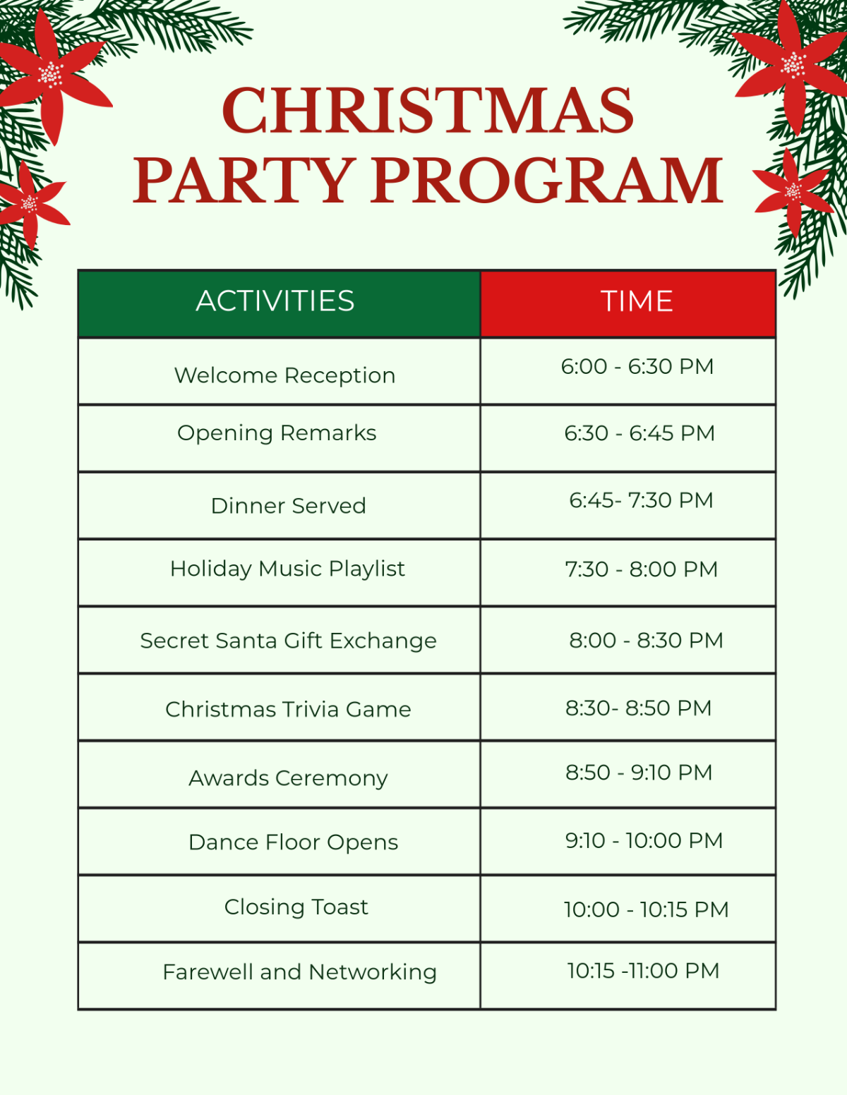 Professional Christmas Party Program Professional Christmas Party Program