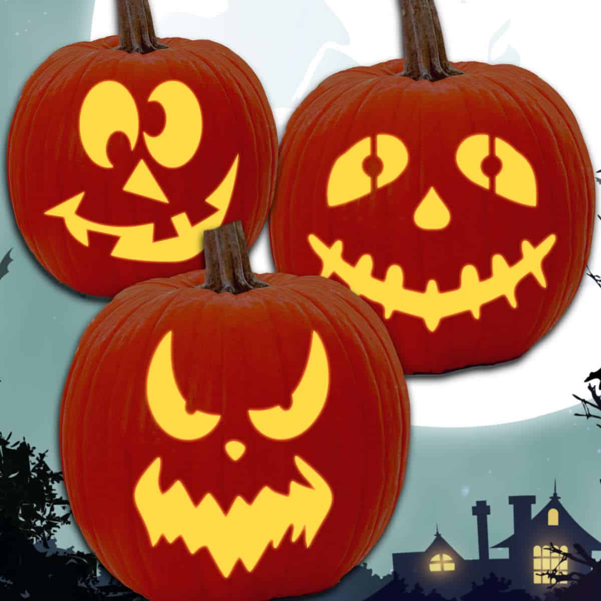 Pumpkin Face Stencils