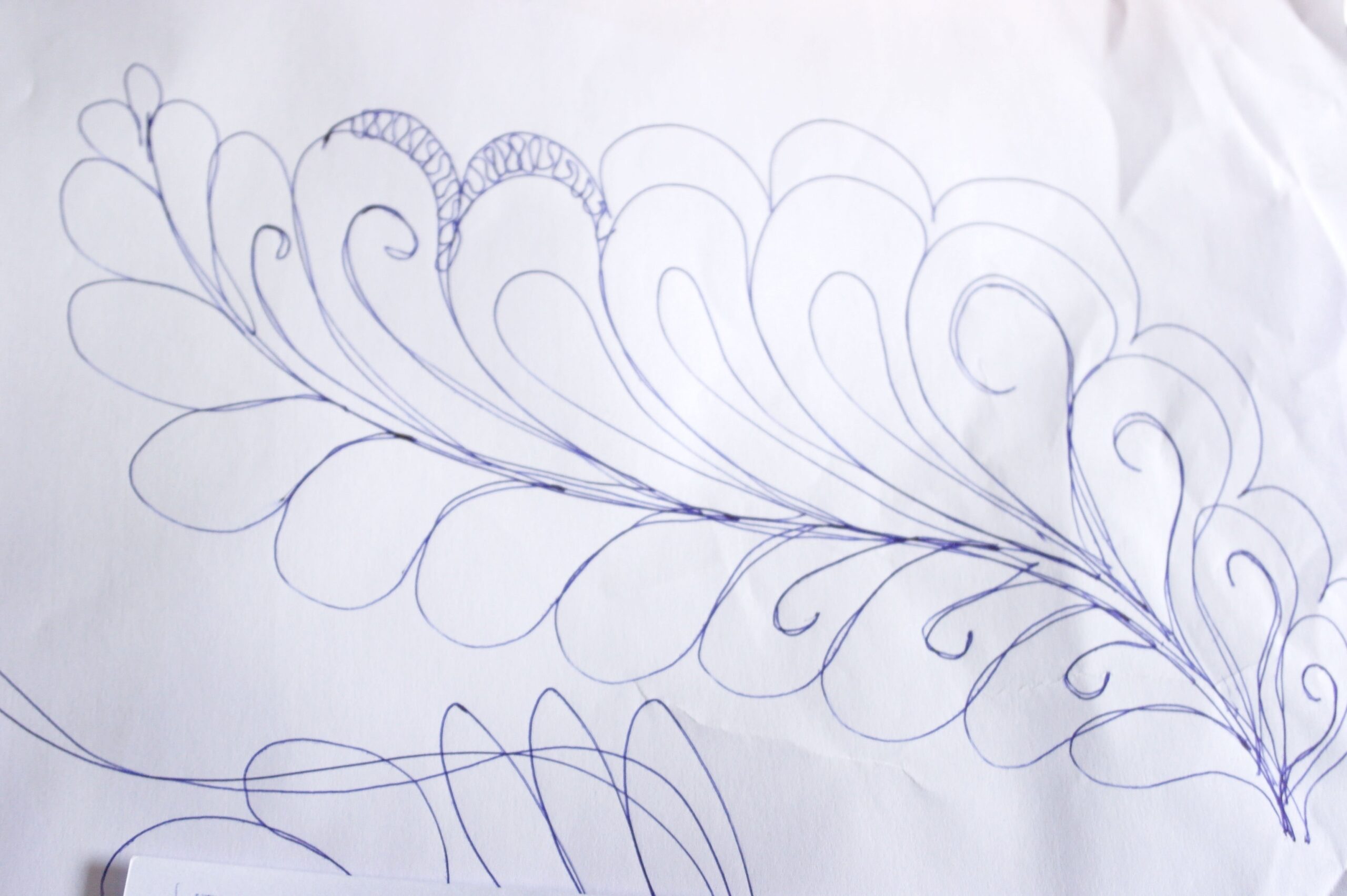 free feather quilting template