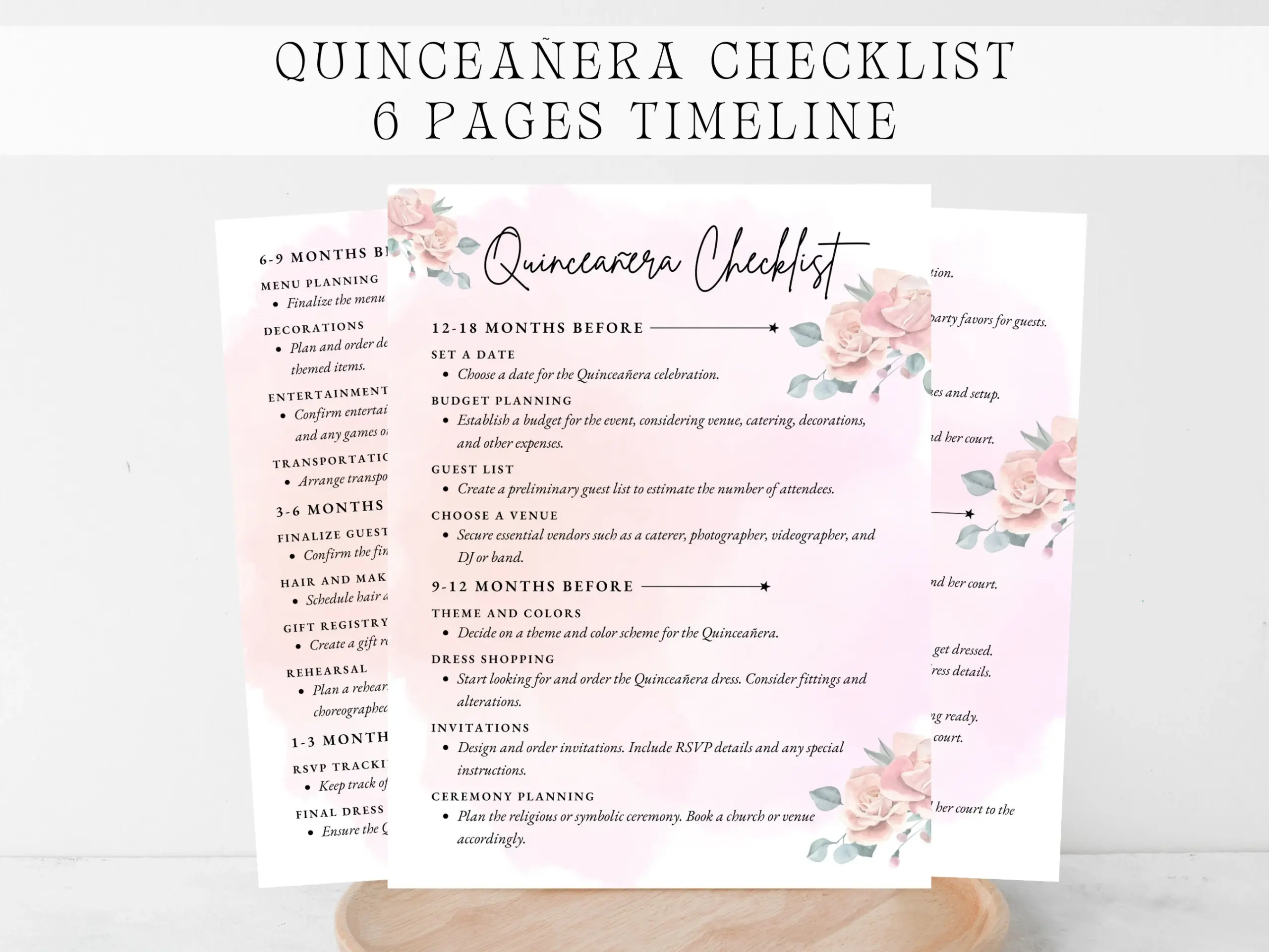 Quinceanera Checklist Printable Quinceanera Checklist Printable