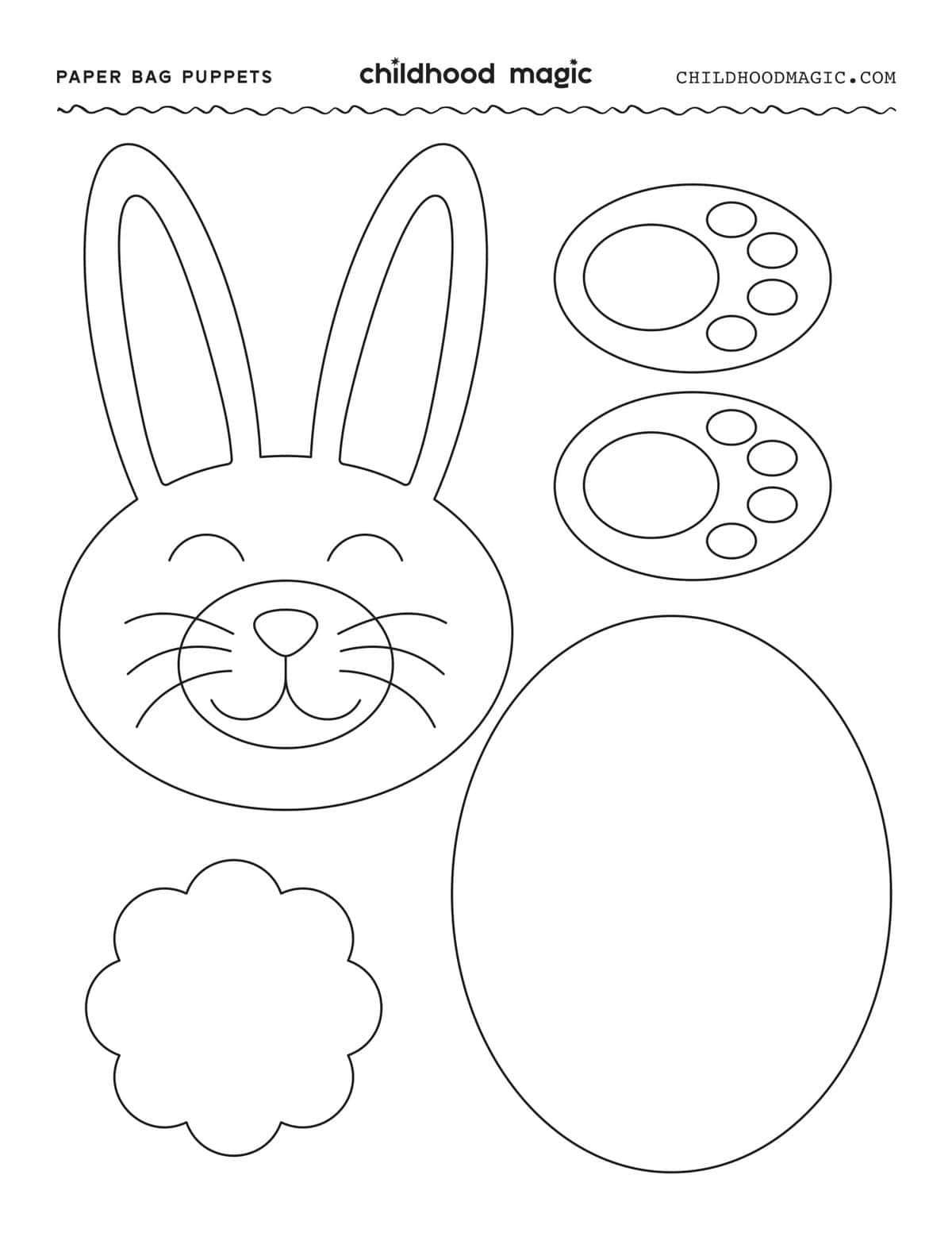 Rabbit Paper Bag Puppet Craft With Free Printable Rabbit Paper Bag Puppet Craft With Free Printable