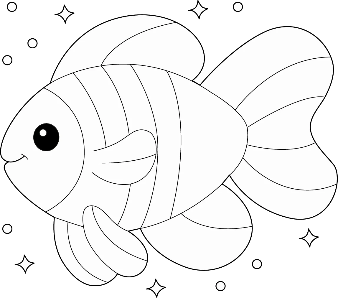 Rainbow Fish Coloring Page