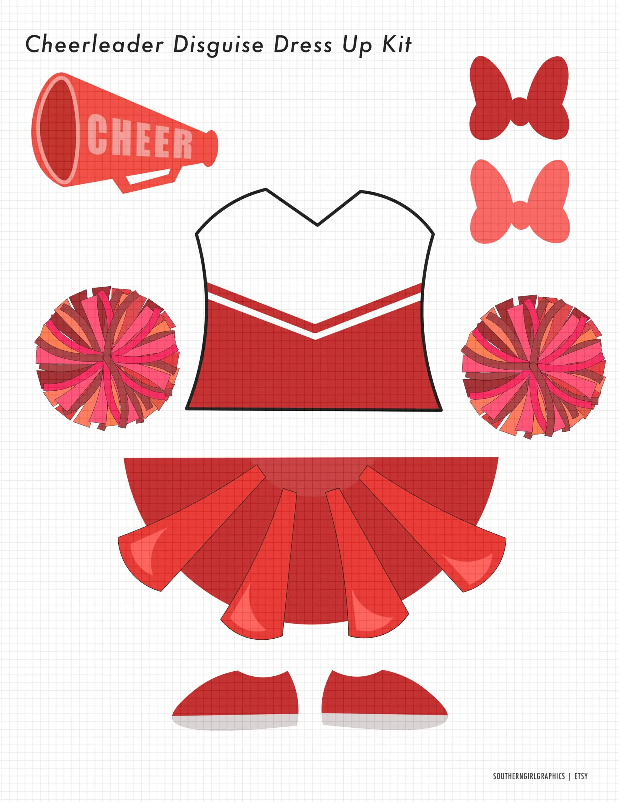 Red Cheerleader Turkey Disguise Red Cheerleader Turkey Disguise