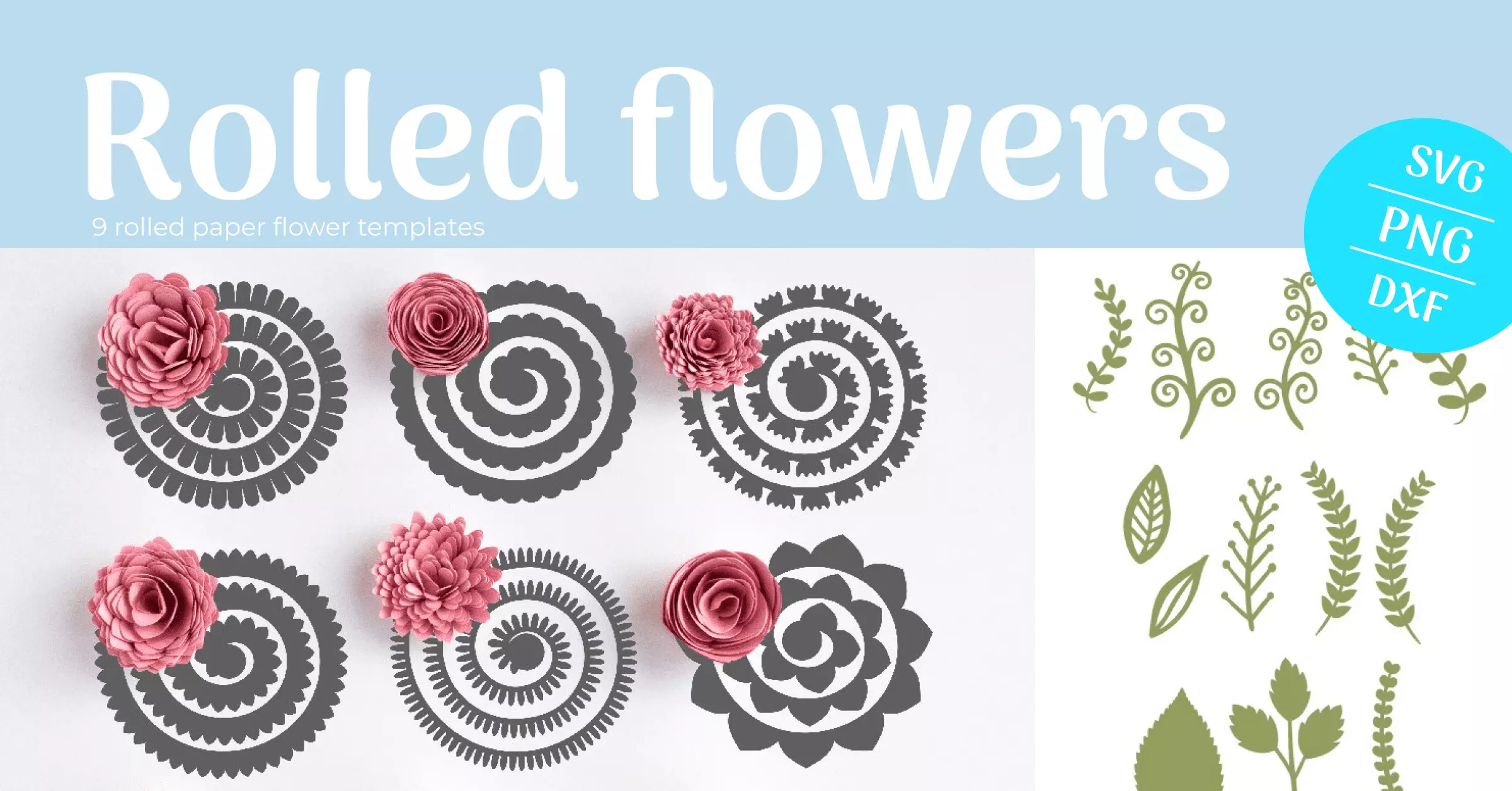printable rolled paper flower template