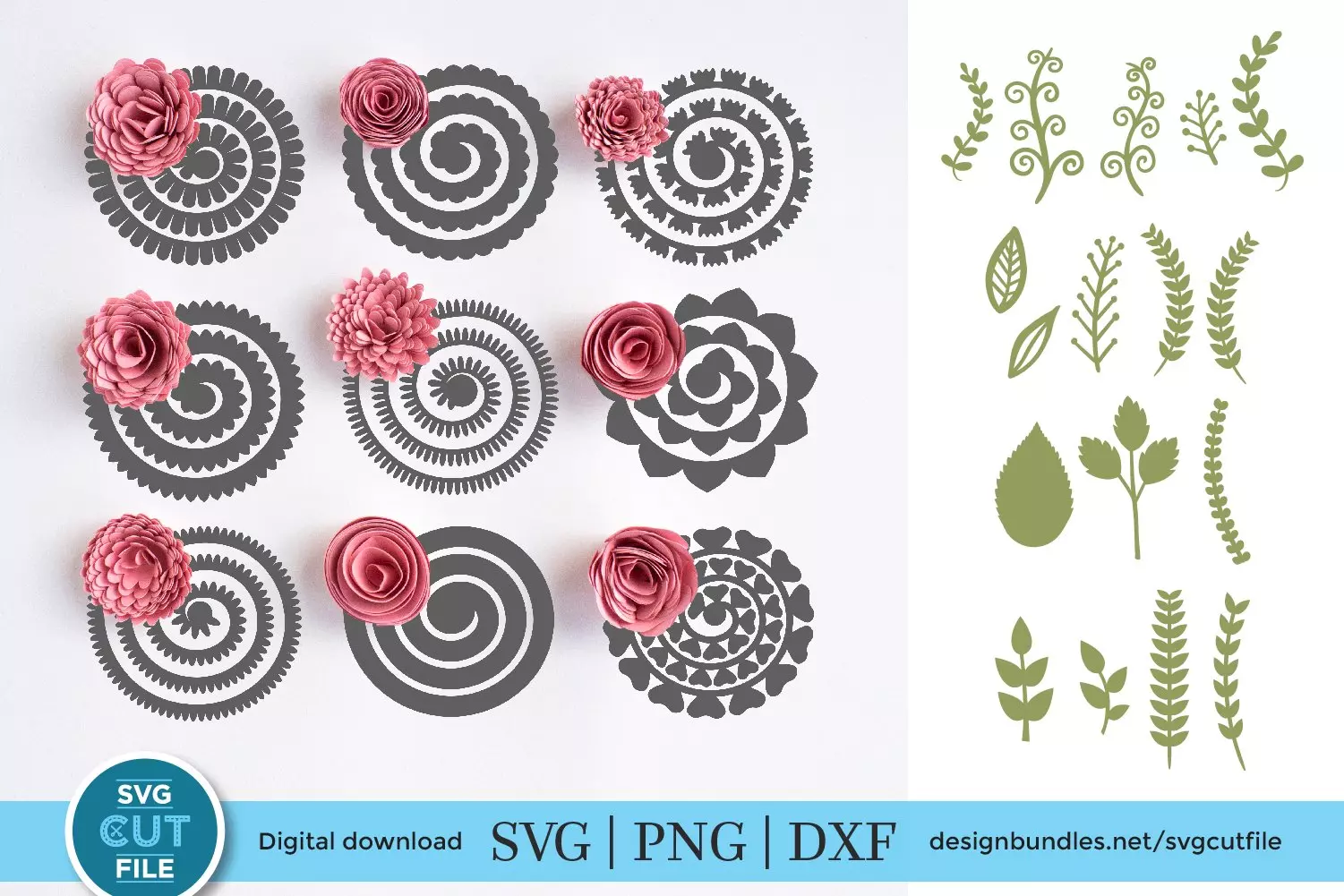 Rolled Flowers Svg 9 Rolled Paper Flower Templates