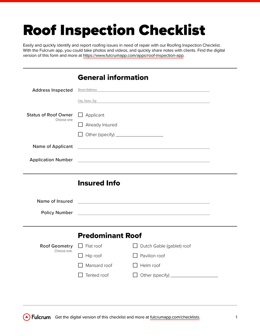 printable roof inspection form template printable roof inspection form template