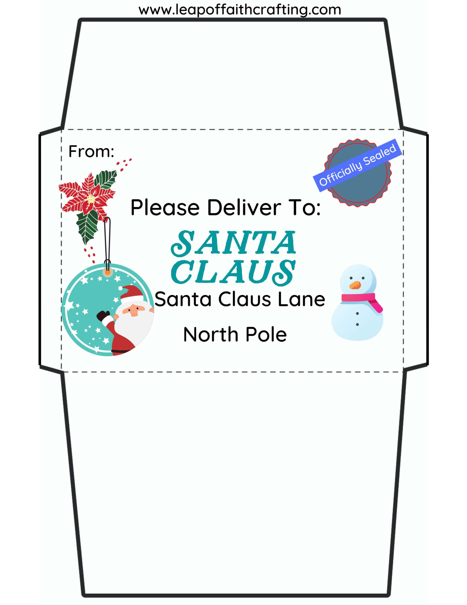 christmas envelope template free