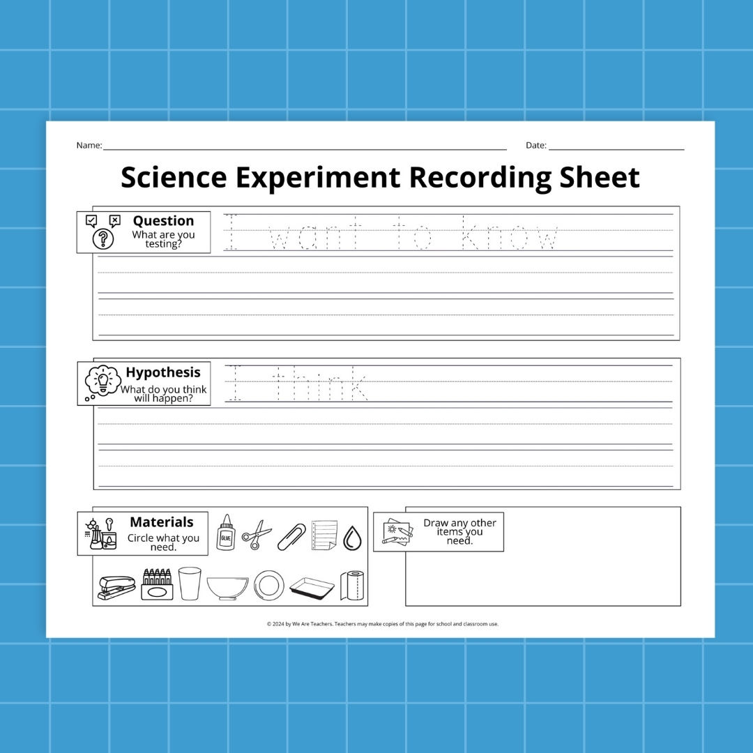Science Experiment Worksheet