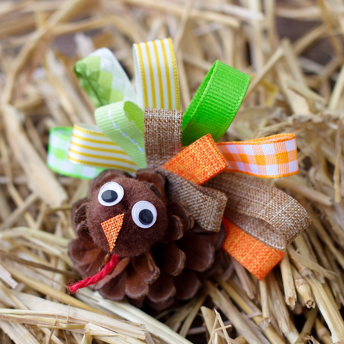 Scrap Ribbon Pinecone Turkeys Scrap Ribbon Pinecone Turkeys