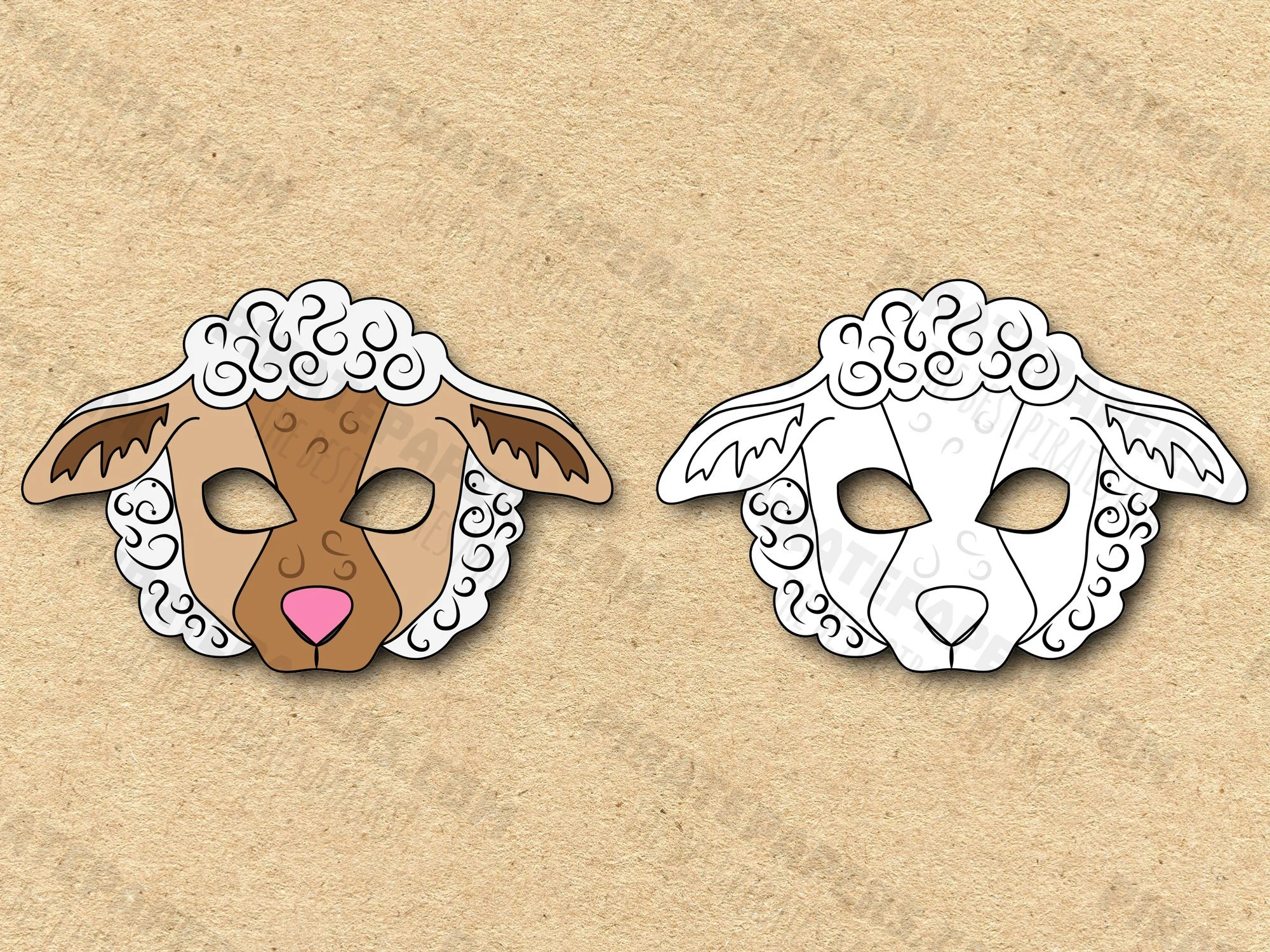 Sheep Masks Printable Color Coloring Sheep Masks Printable Color Coloring