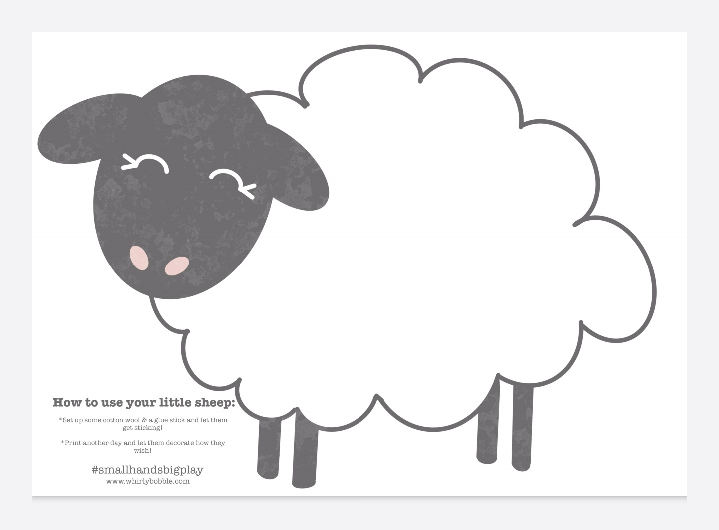 Sheep Sticking Activity Free Printable
