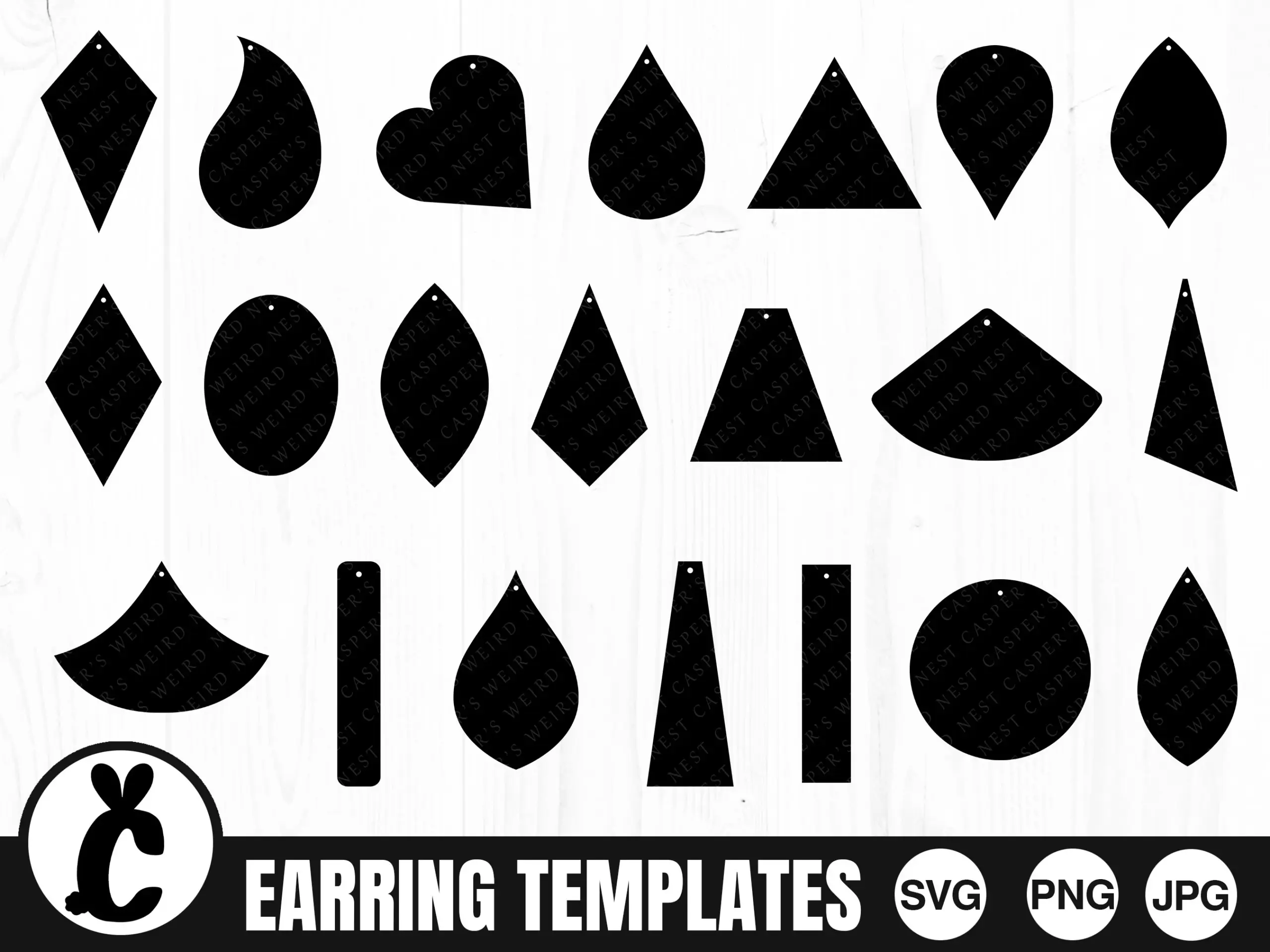 Simple Earring Templates Svg Png