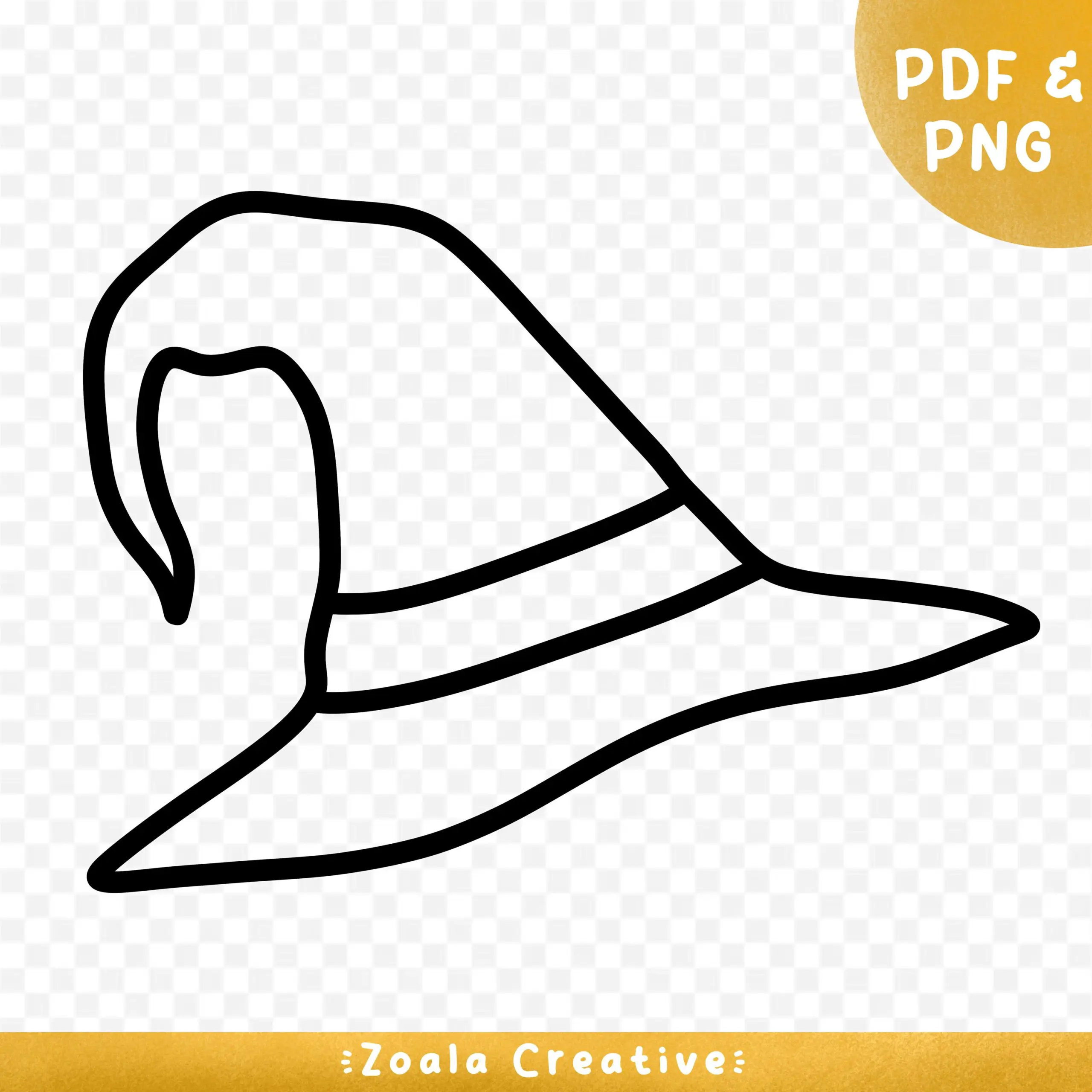 Simple Witches Hat Outline Template Diy