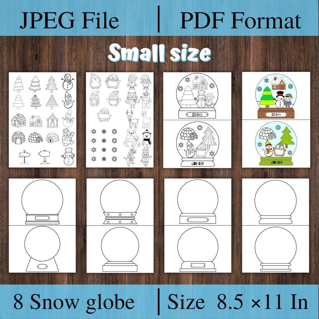 snow globe template printable