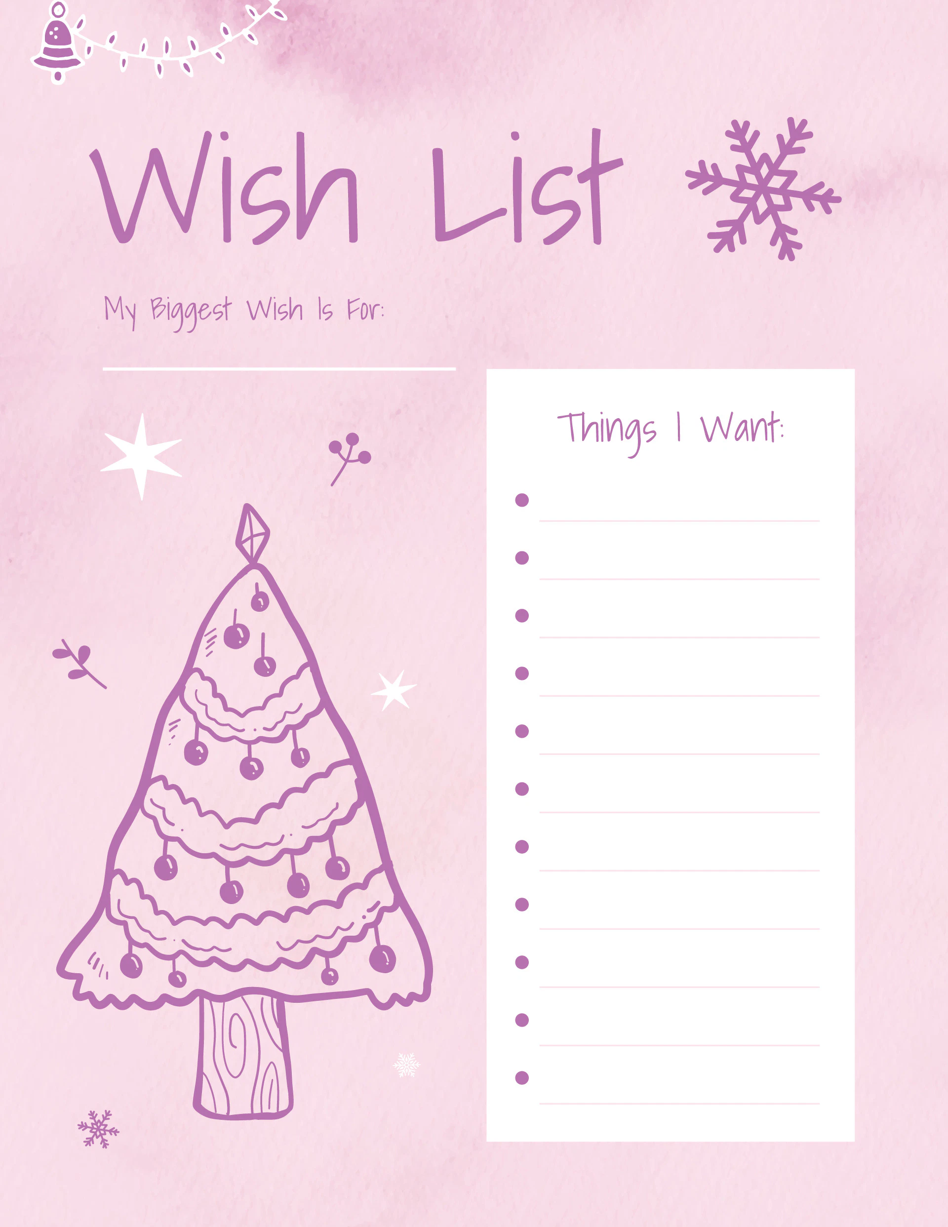 Soft And Dreamy Christmas Wish List Holiday Template Soft And Dreamy Christmas Wish List Holiday Template