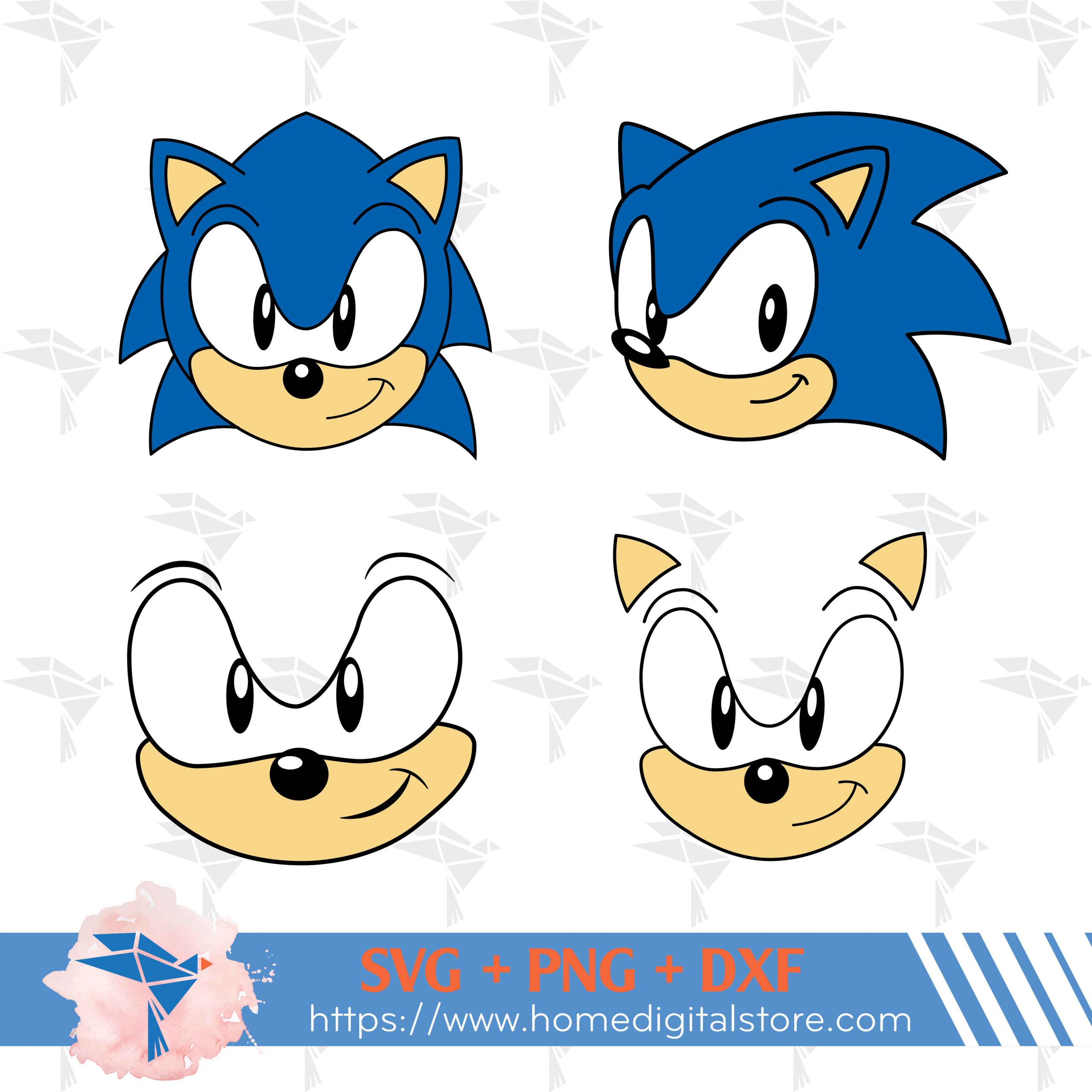 Sonic Face Svg Png Dxf